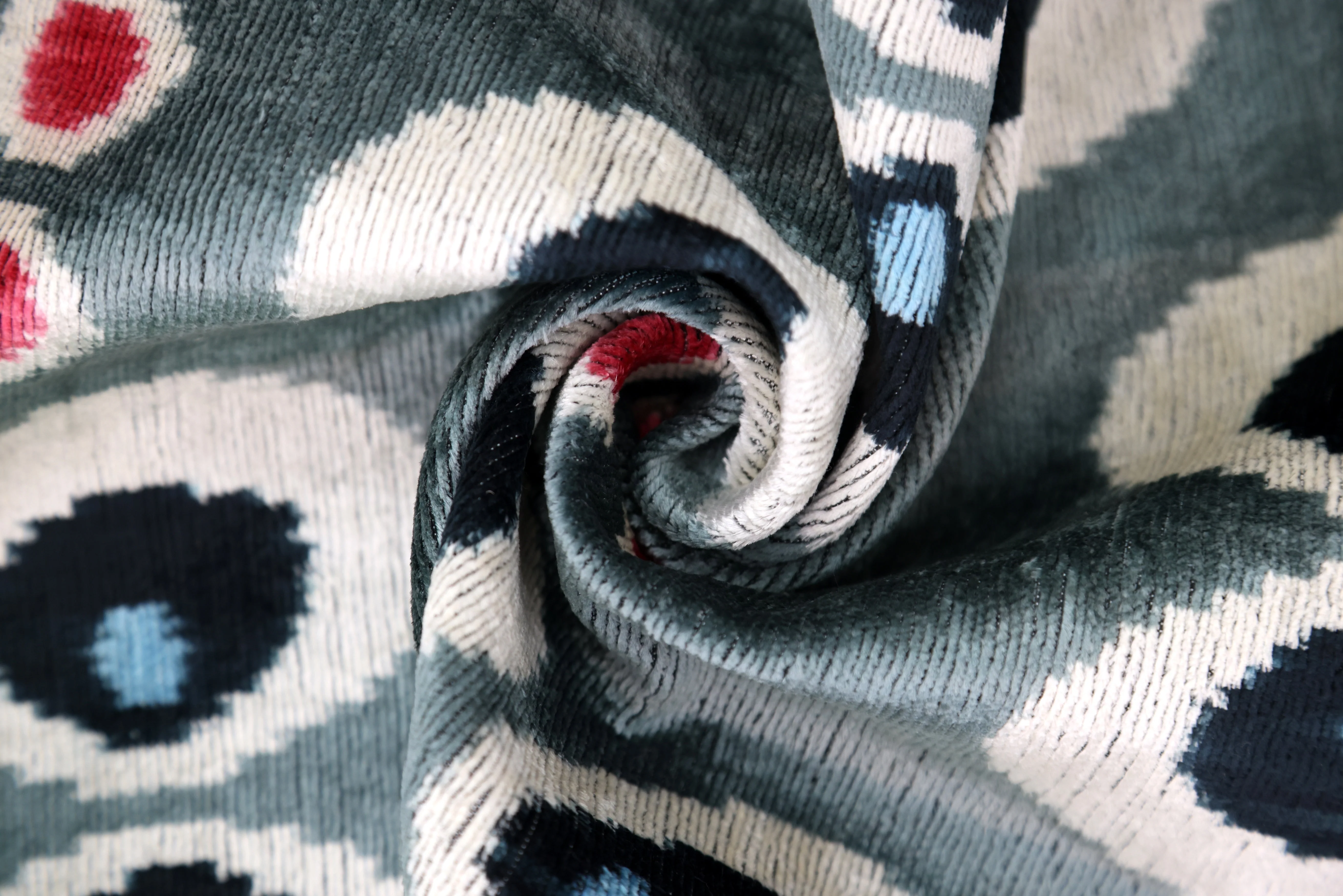 Gray Evil Eye Pattern Silk Velvet Pillow – 16x16 in - Image 7