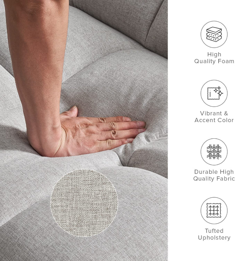 Gray Fabric Twin Futon Sofa Bed – Compact & Stylish Sleeper - Image 4