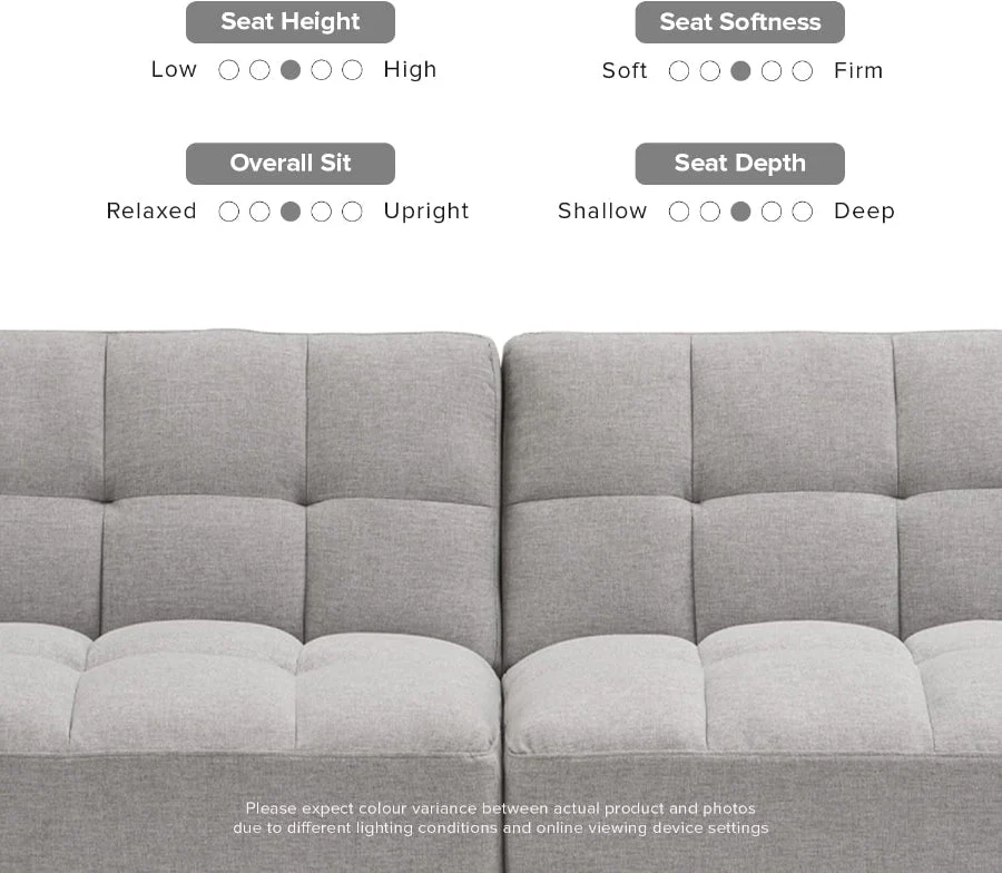 Gray Fabric Twin Futon Sofa Bed – Compact & Stylish Sleeper - Image 5