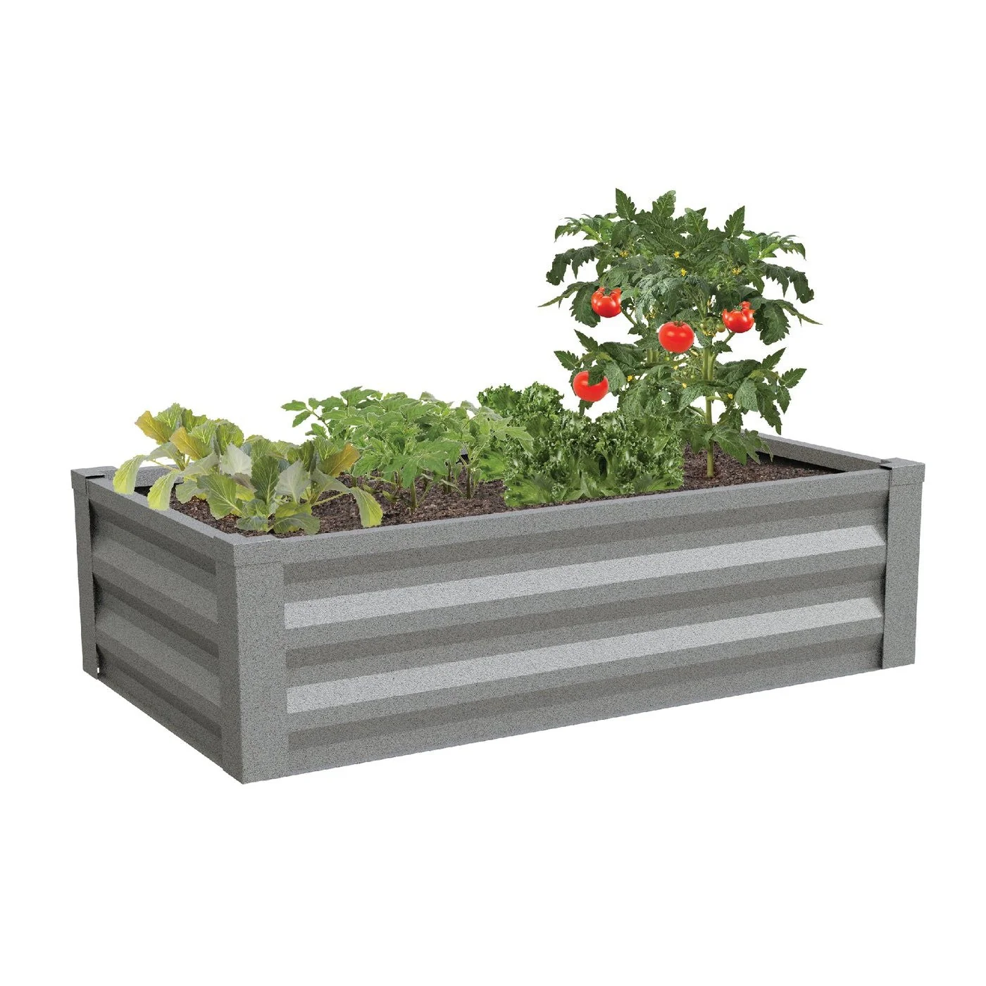 Gray Powder Coated Metal Raised Garden Bed Planter Made In USA - Image 2
