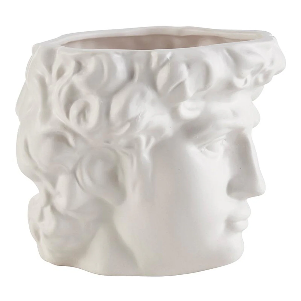 Greek Face Planter Statue | Home Office Table Top Decor Roman Figure | 6.5" x 6" - Image 2