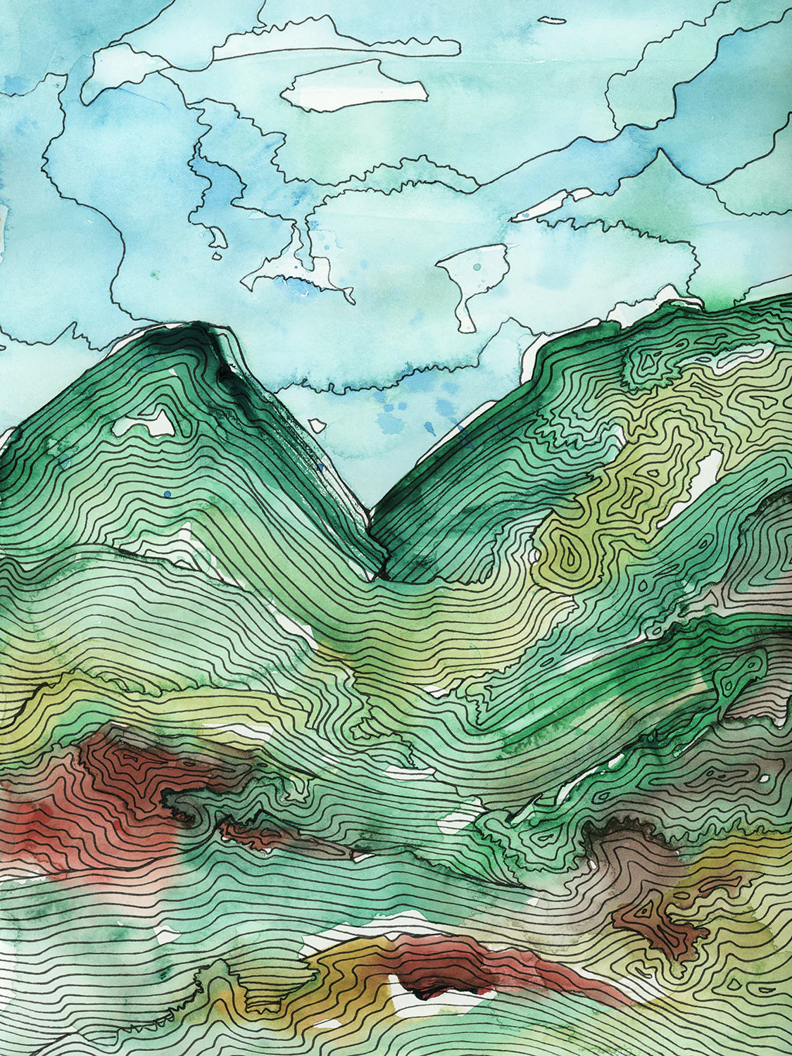 Green Alps - Open Edition Canvas Print - Image 3