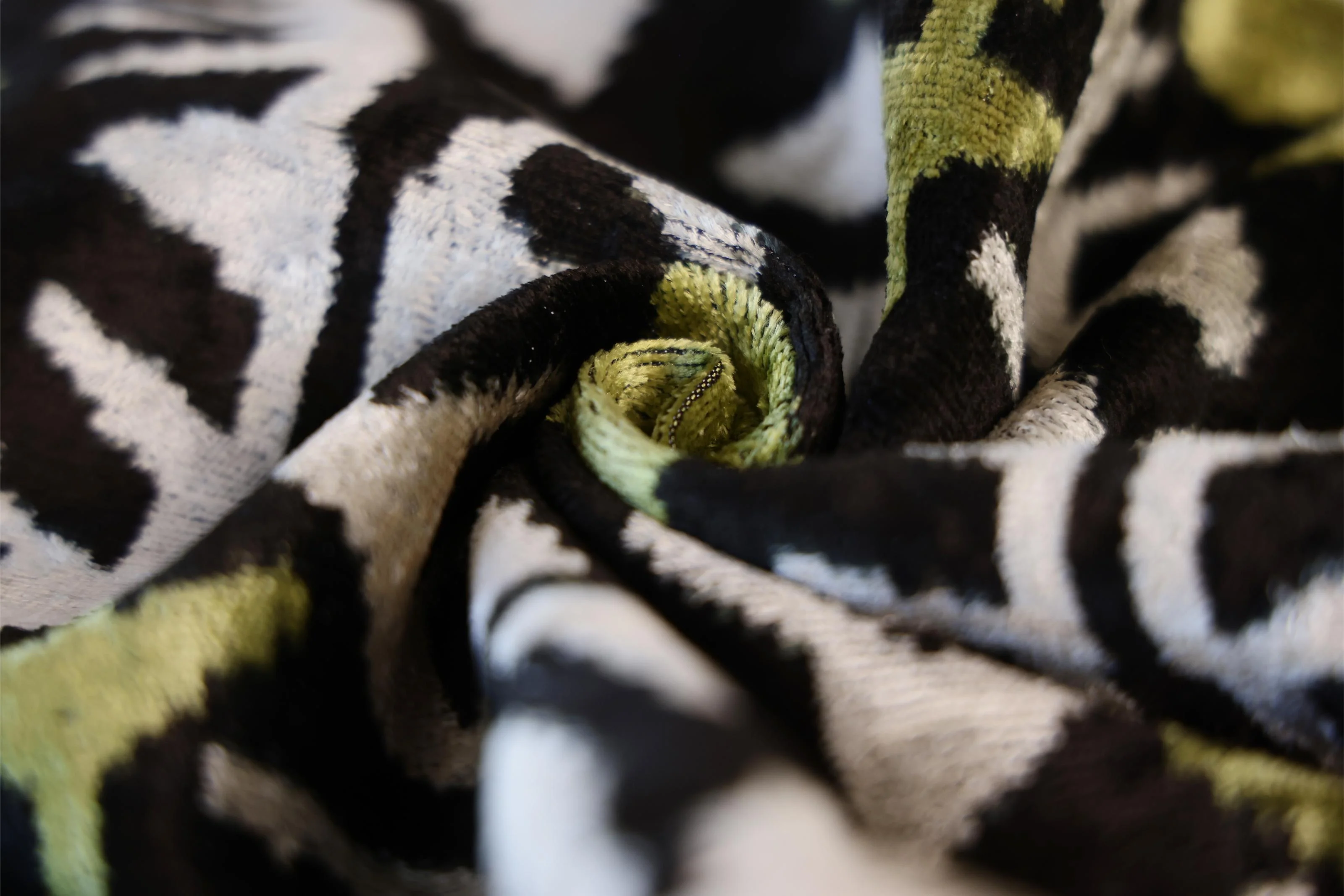 Green and Black Silk Velvet Ikat Pillow 16x16 Handmade Luxury Cushion - Image 7