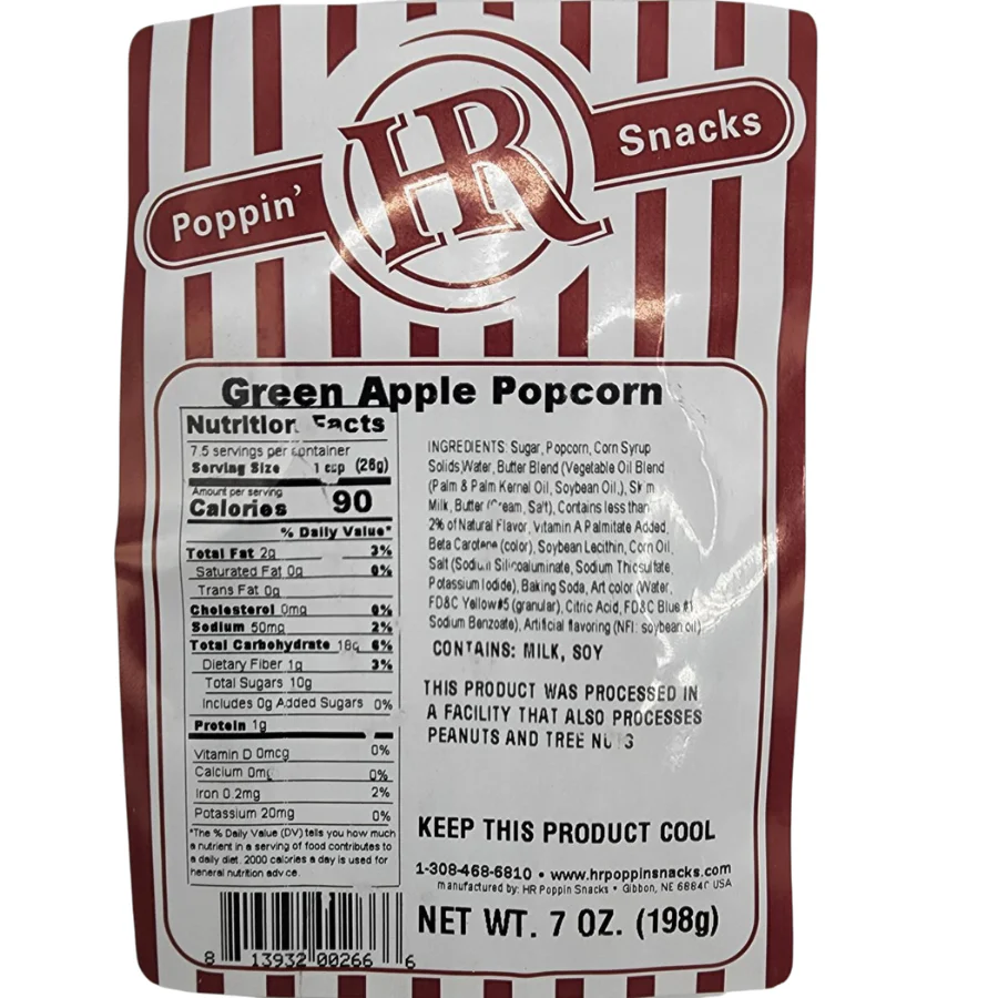 Green Apple Popcorn | Pack of 2 | 7 oz | HR Poppin' Snacks - Image 7