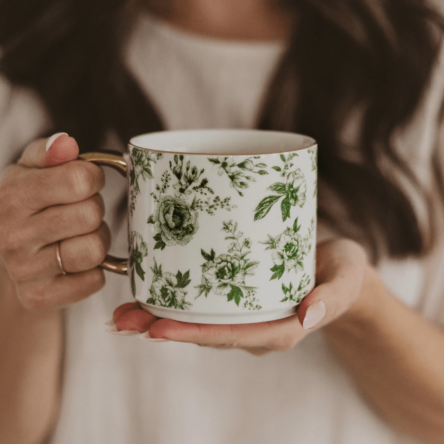 Green Delft 14 oz Coffee Mug - Image 3