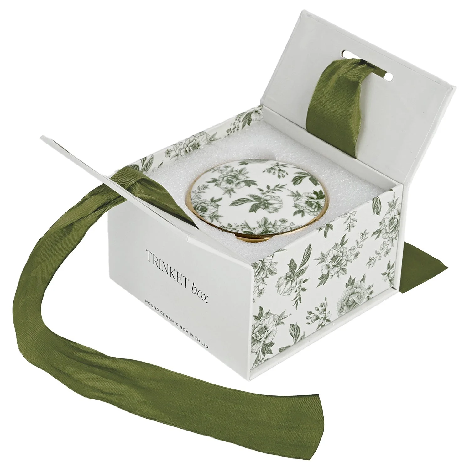 Green Delft Trinket Dish with Lid - Image 7