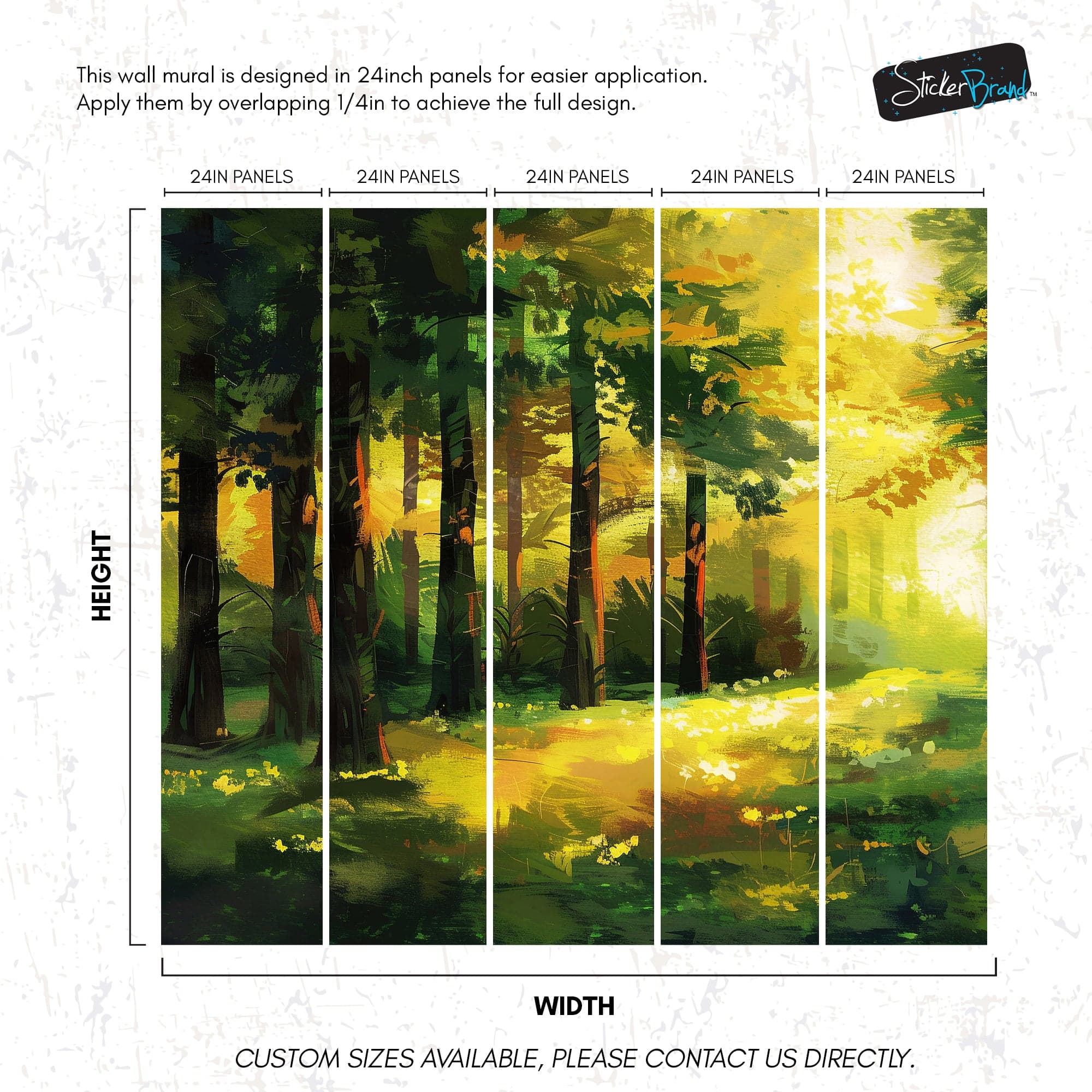 Green Forest Painting Wallpaper Mural. #7018 - Image 11