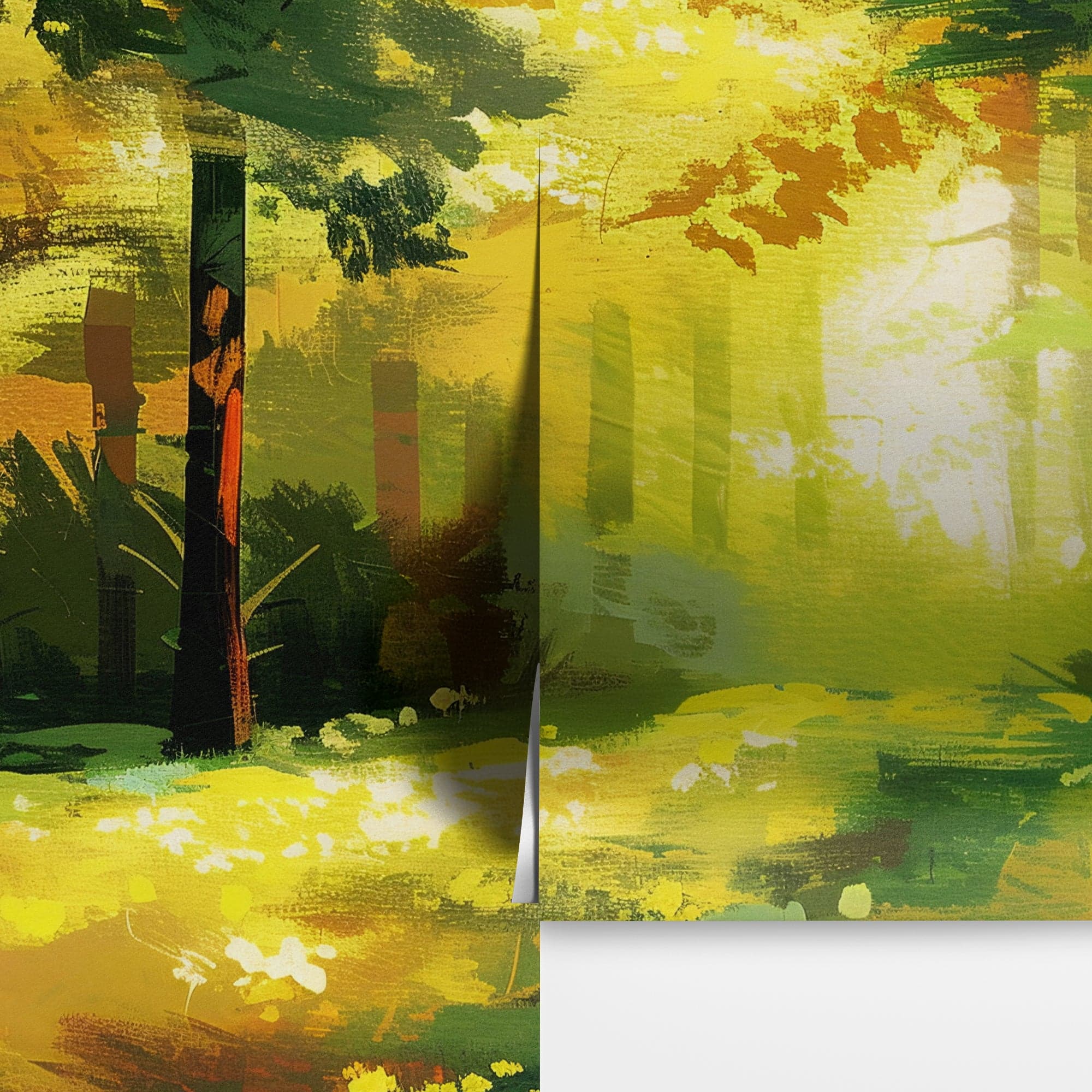 Green Forest Painting Wallpaper Mural. #7018 - Image 12