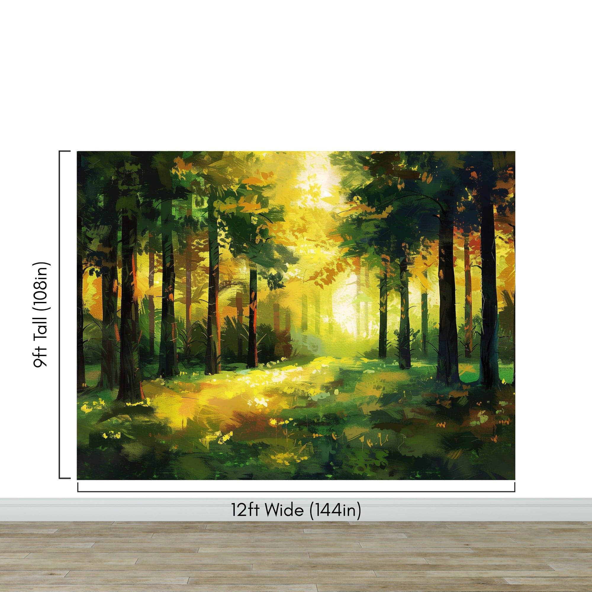 Green Forest Painting Wallpaper Mural. #7018 - Image 13
