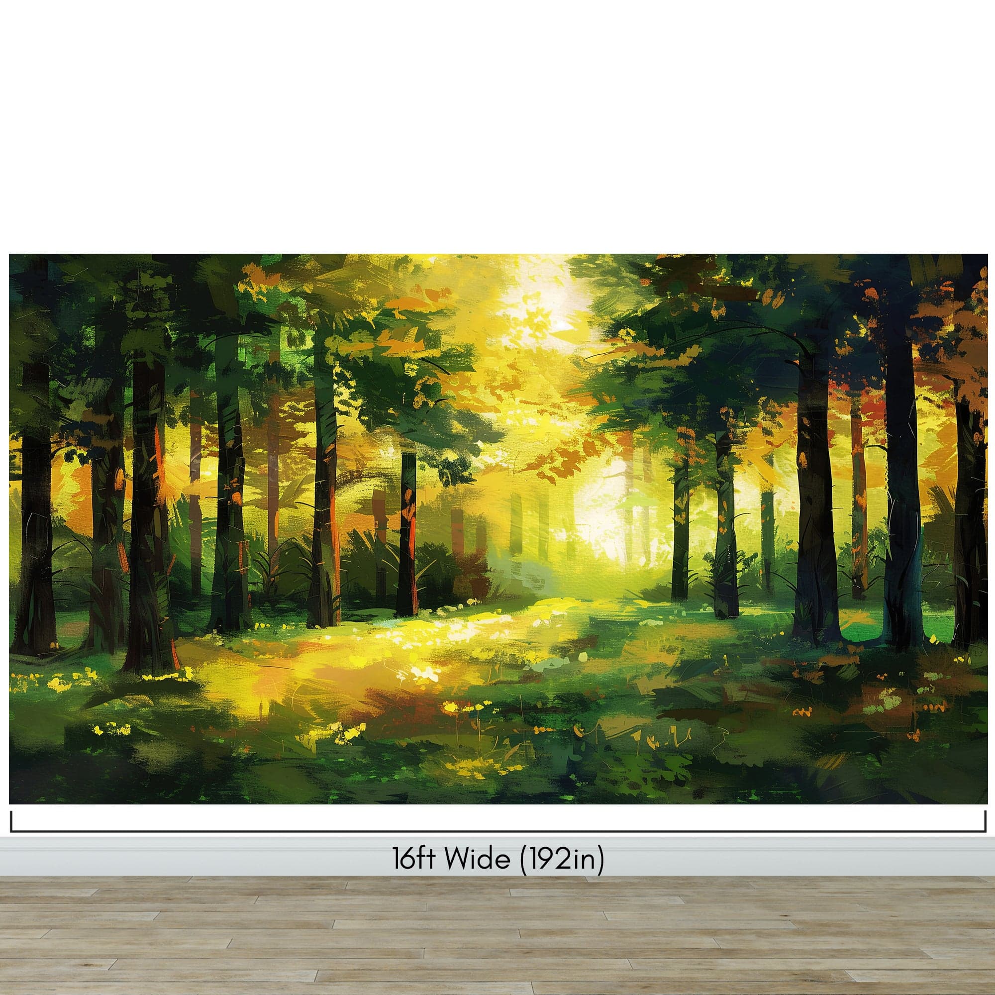 Green Forest Painting Wallpaper Mural. #7018 - Image 14