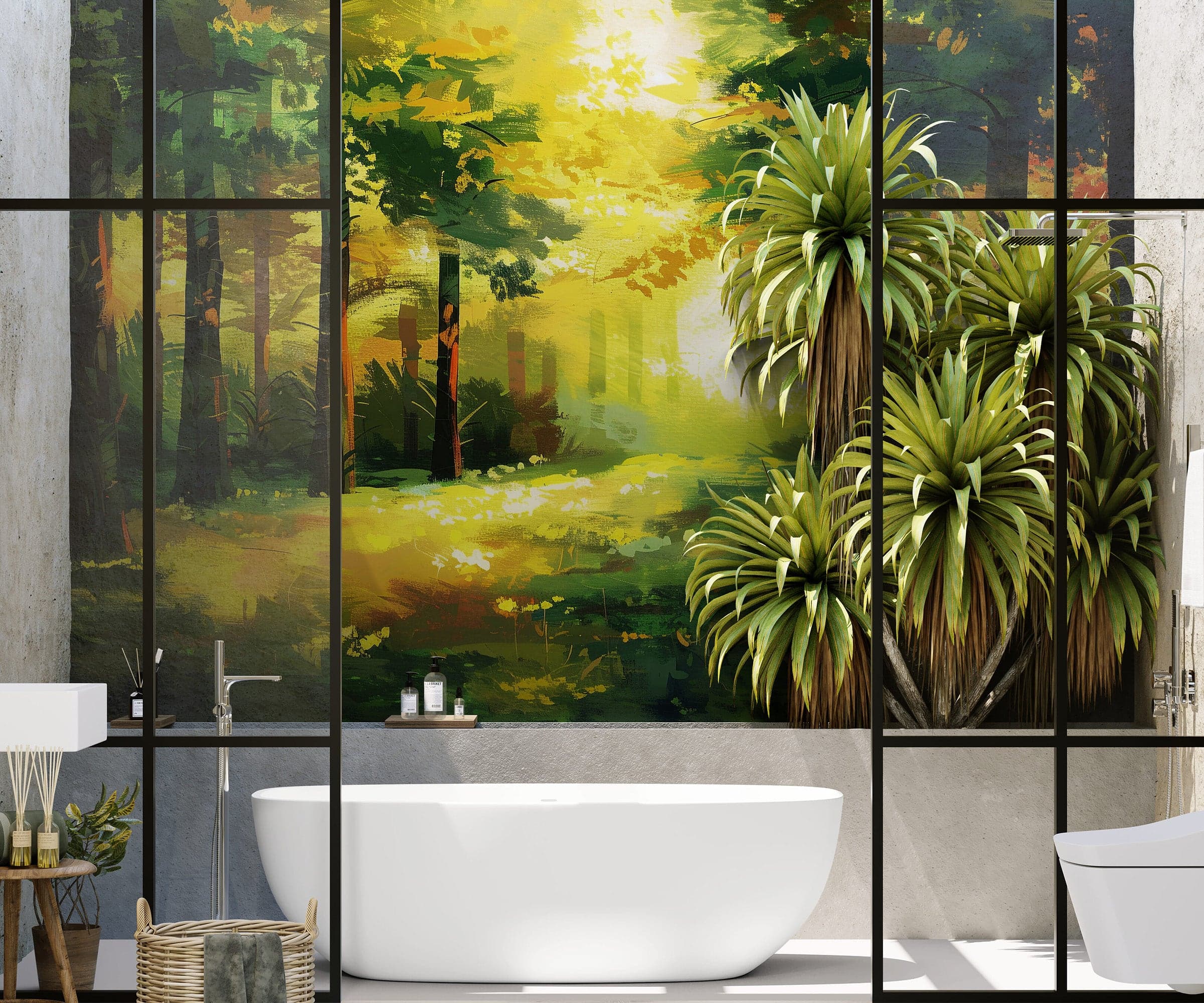 Green Forest Painting Wallpaper Mural. #7018 - Image 8