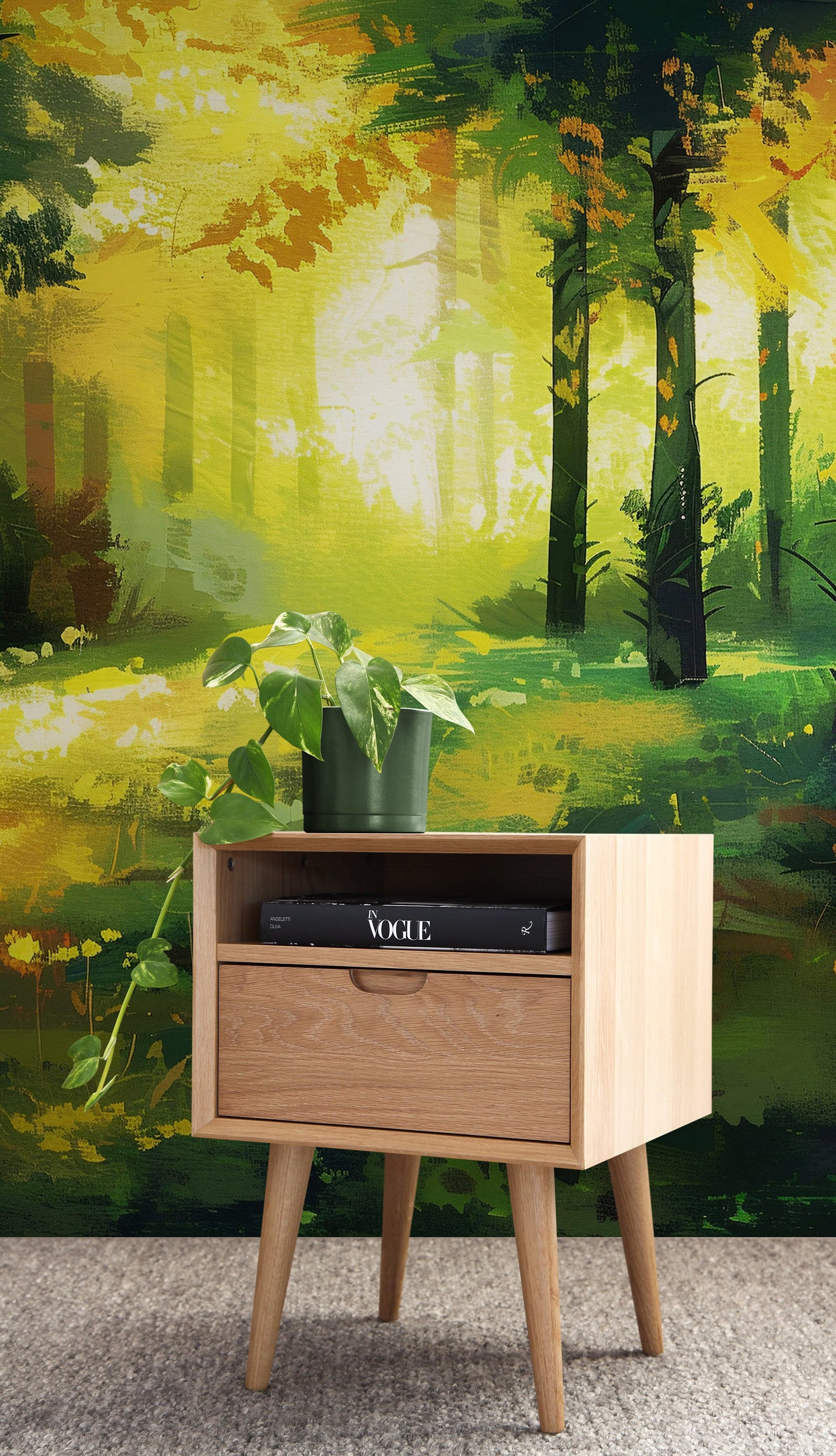 Green Forest Painting Wallpaper Mural. #7018 - Image 9
