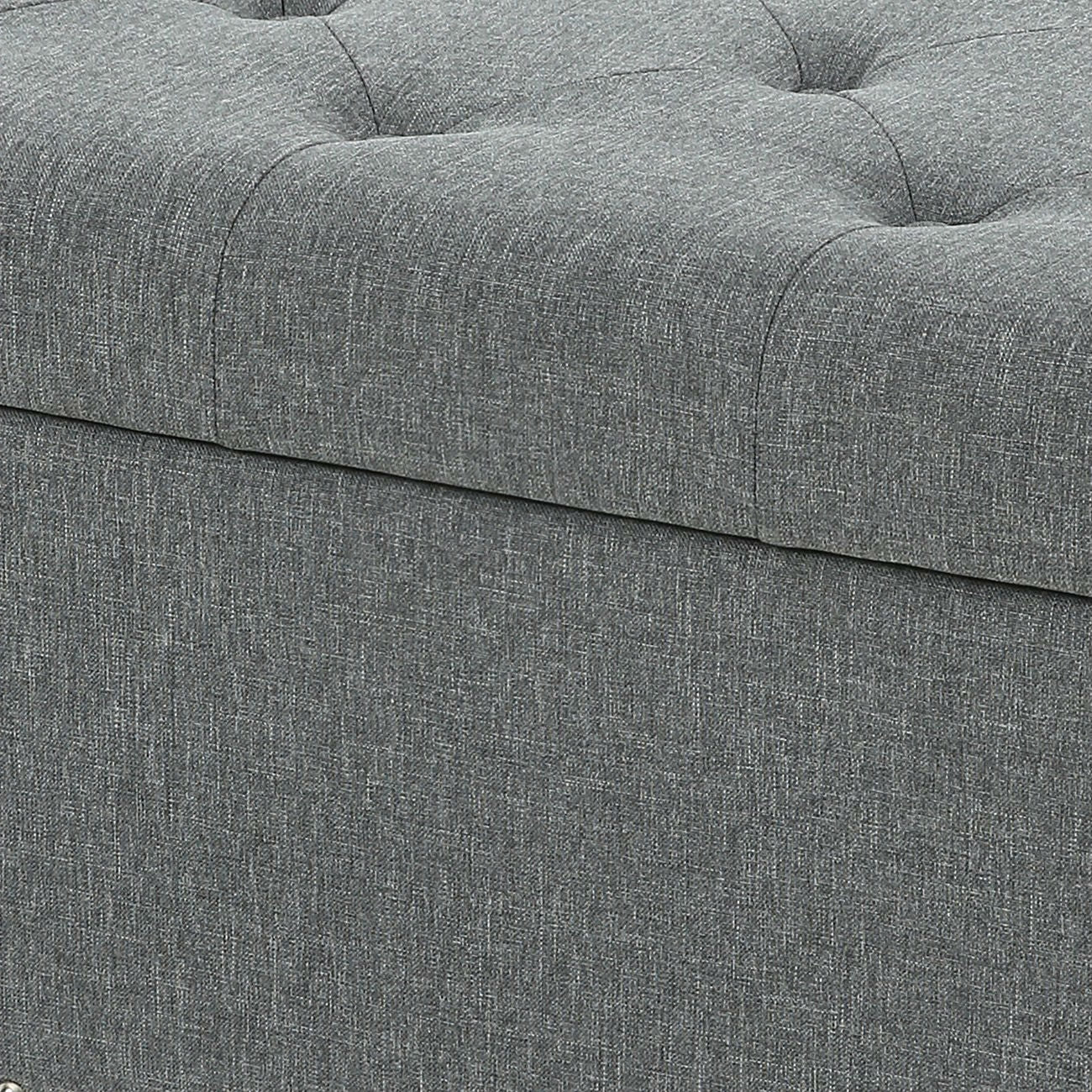 Grey Linen 48-inch Bedroom Storage Ottoman Bench Footrest - Image 3