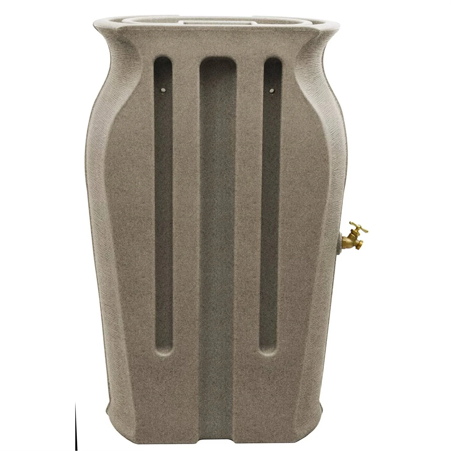 Grey SandStone 50-Gallon Plastic Urn Rain Barrel with Planter Top - Image 3