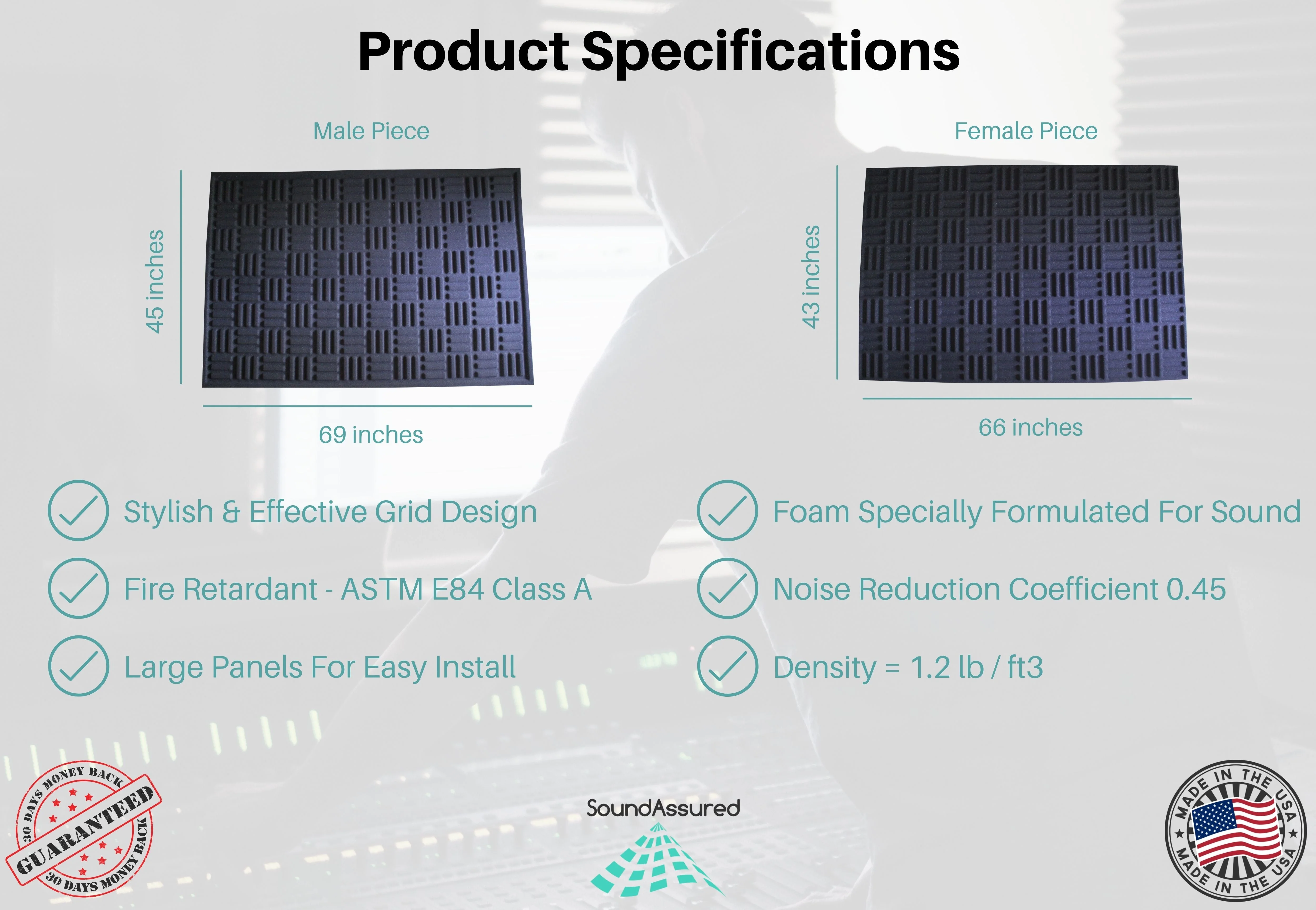 Grid Style Acoustic Foam Panels - Acoustic Foam Room Kits - Image 4