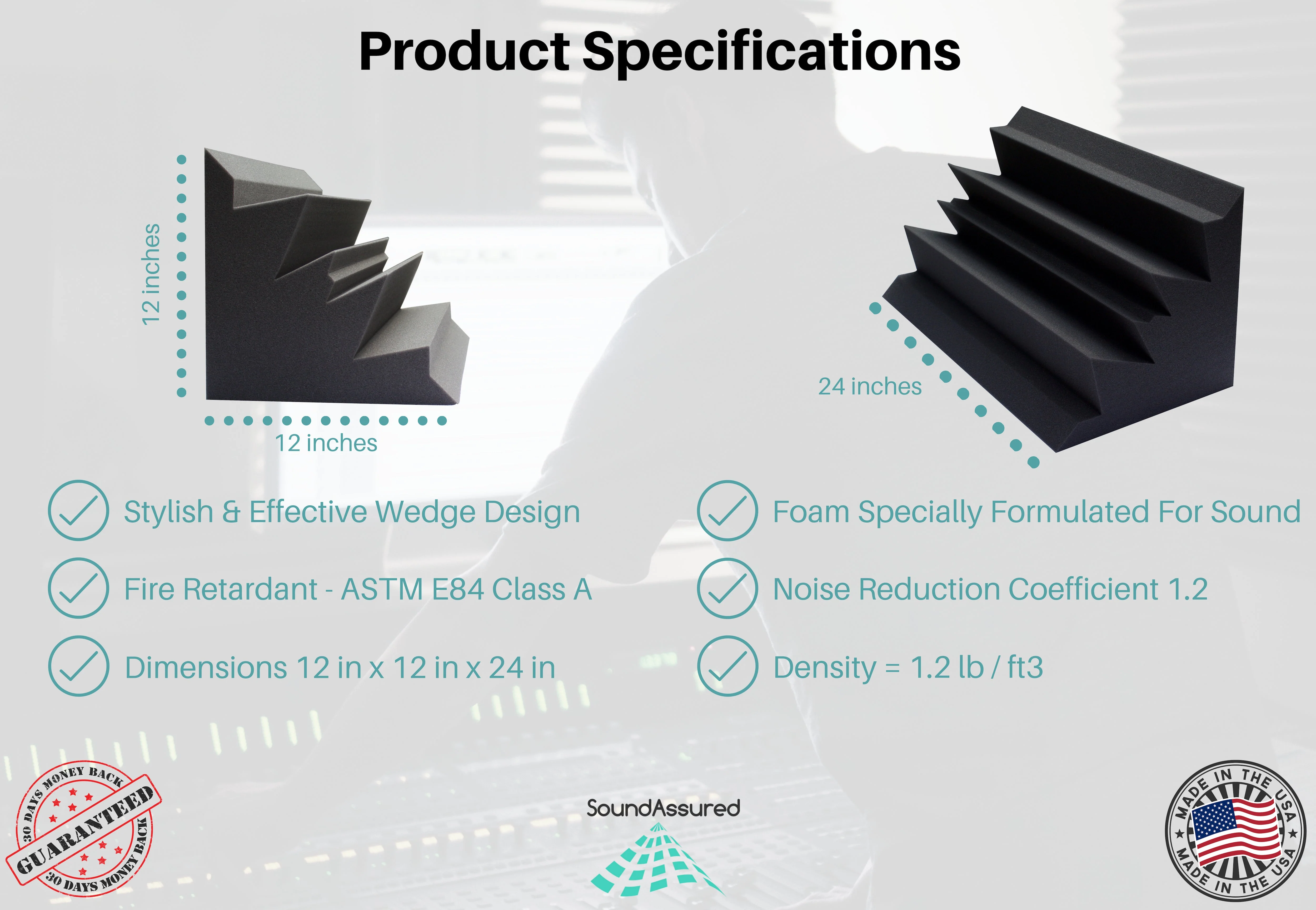 Grid Style Acoustic Foam Panels - Acoustic Foam Room Kits - Image 8