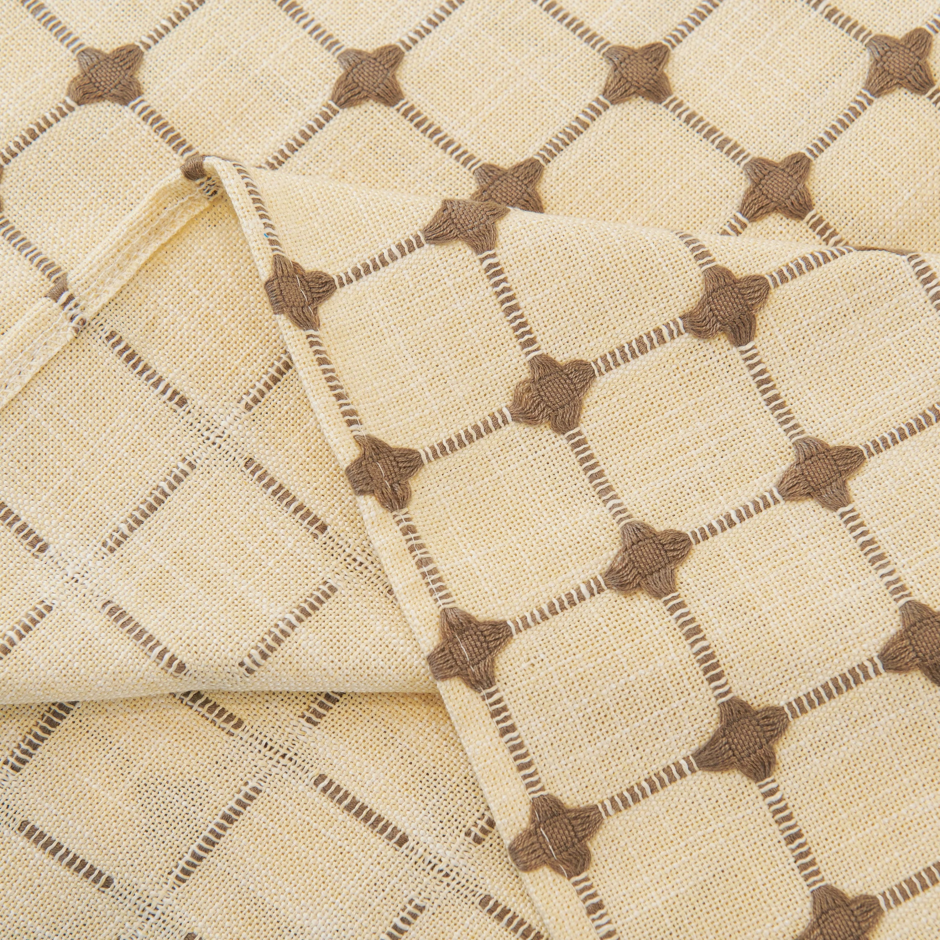 Grid Textured Sofa Cover with Sheer Ruffle Skirt, Pet-Friendly Sofa Throw Slipcover - Image 26