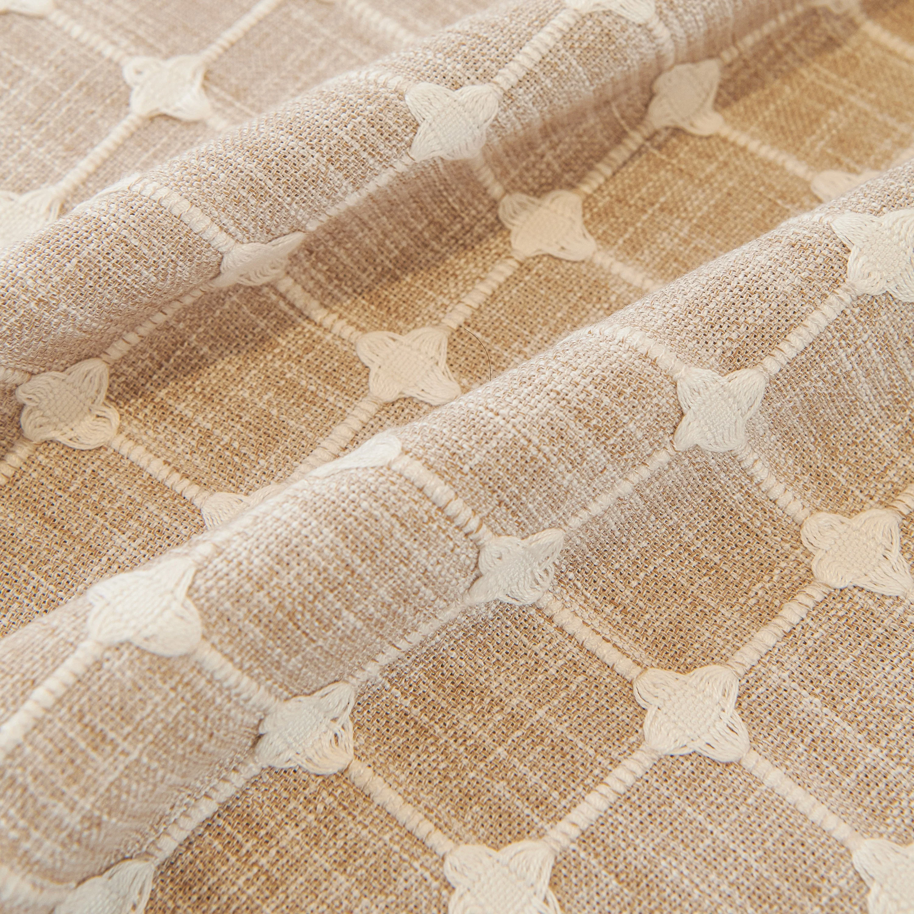 Grid Textured Sofa Cover with Sheer Ruffle Skirt, Pet-Friendly Sofa Throw Slipcover - Image 53