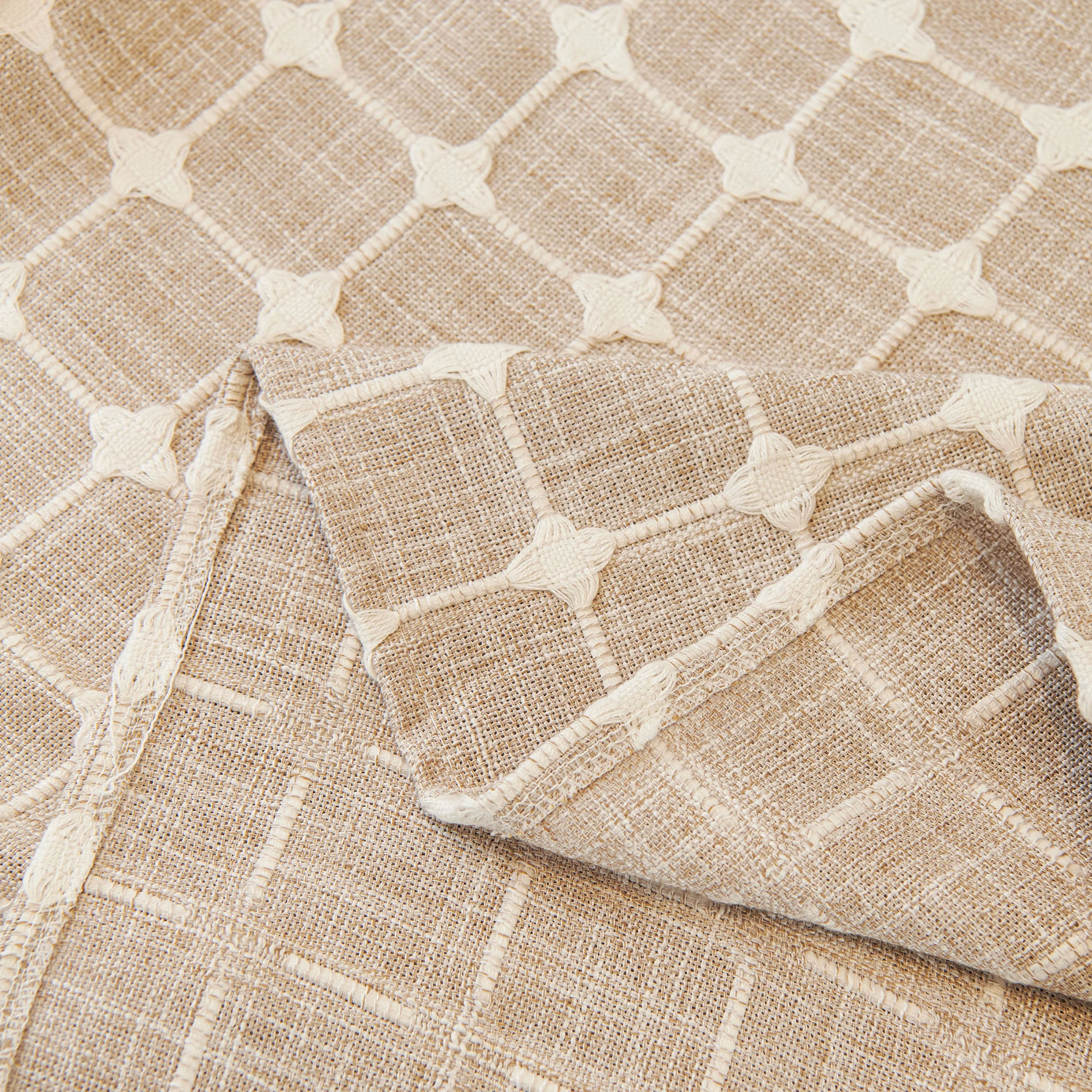 Grid Textured Sofa Cover with Sheer Ruffle Skirt, Pet-Friendly Sofa Throw Slipcover - Image 55