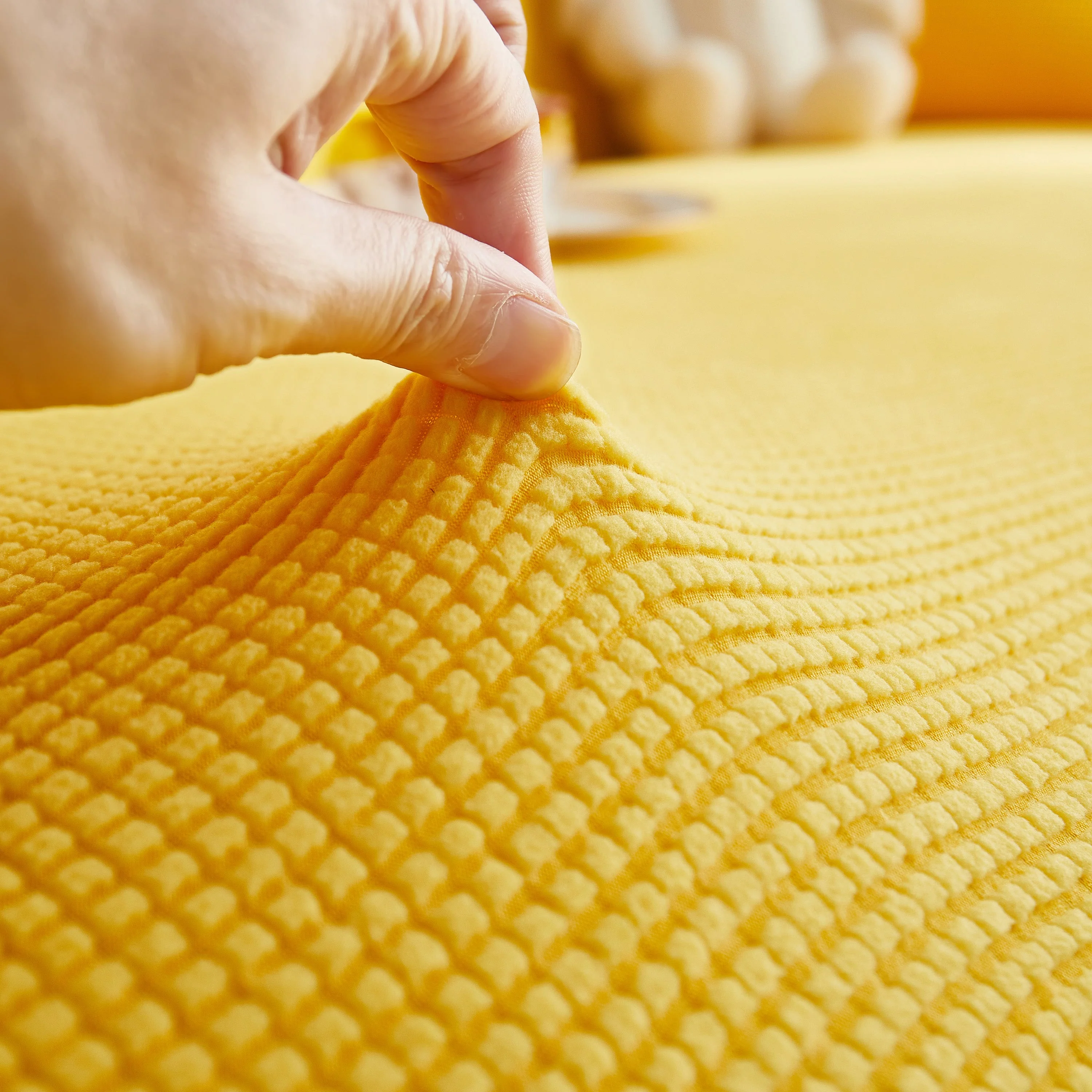 Grid Textured Stretch Sofa Cover, Soft Elastic Slipcover for Couch Protection - Image 152
