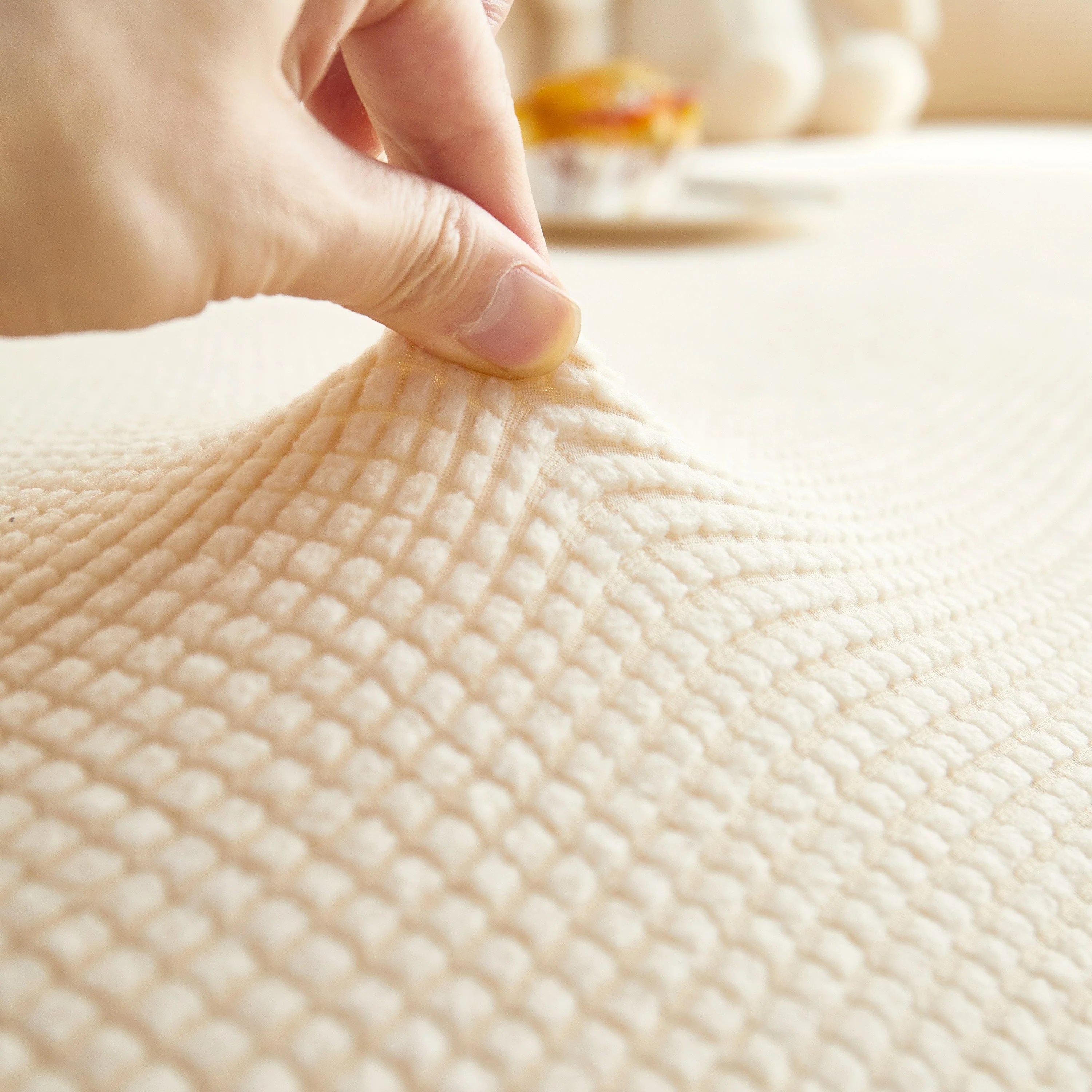 Grid Textured Stretch Sofa Cover, Soft Elastic Slipcover for Couch Protection - Image 47