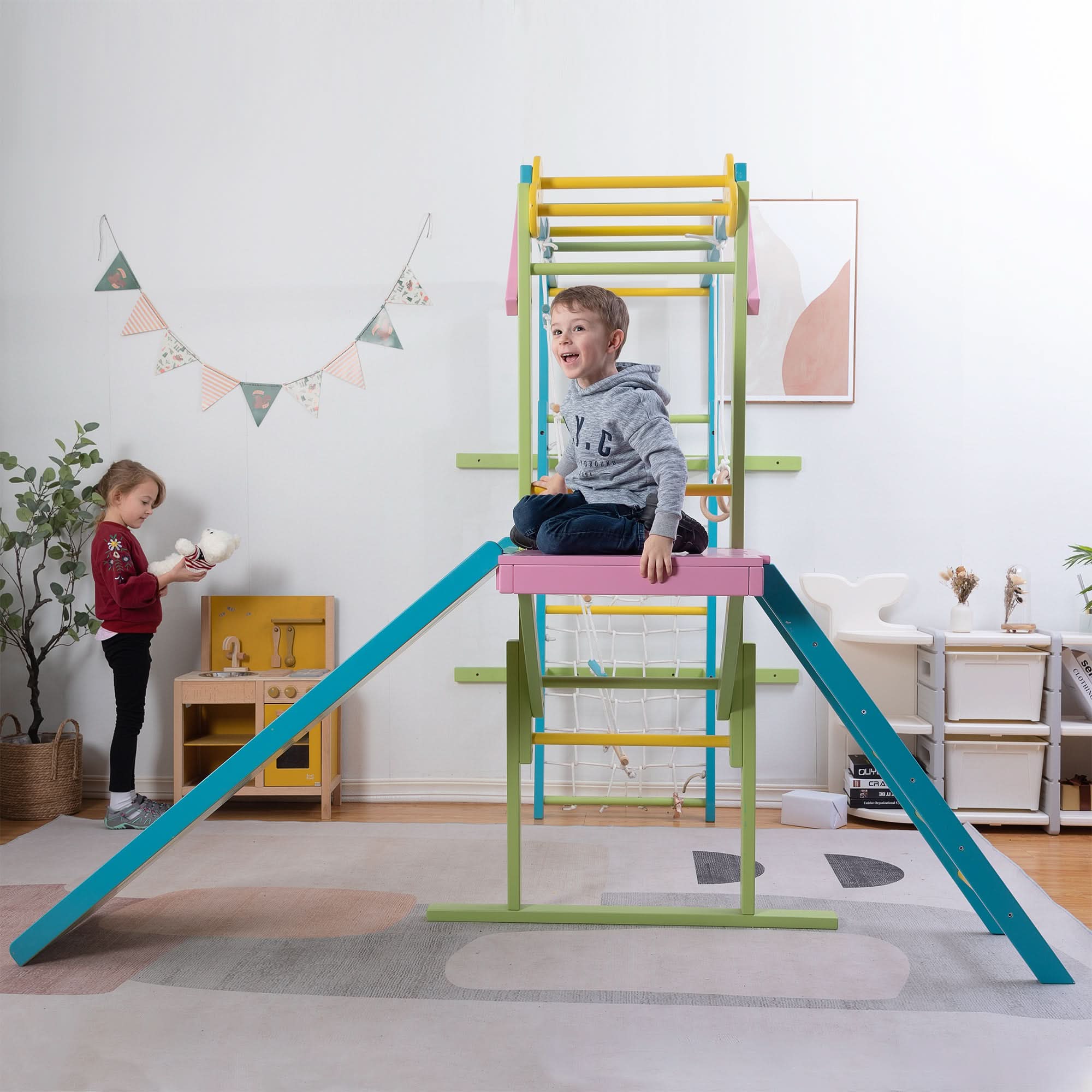 Grove | Foldable Jungle Gym - Wall Mounted - Rainbow - Image 6