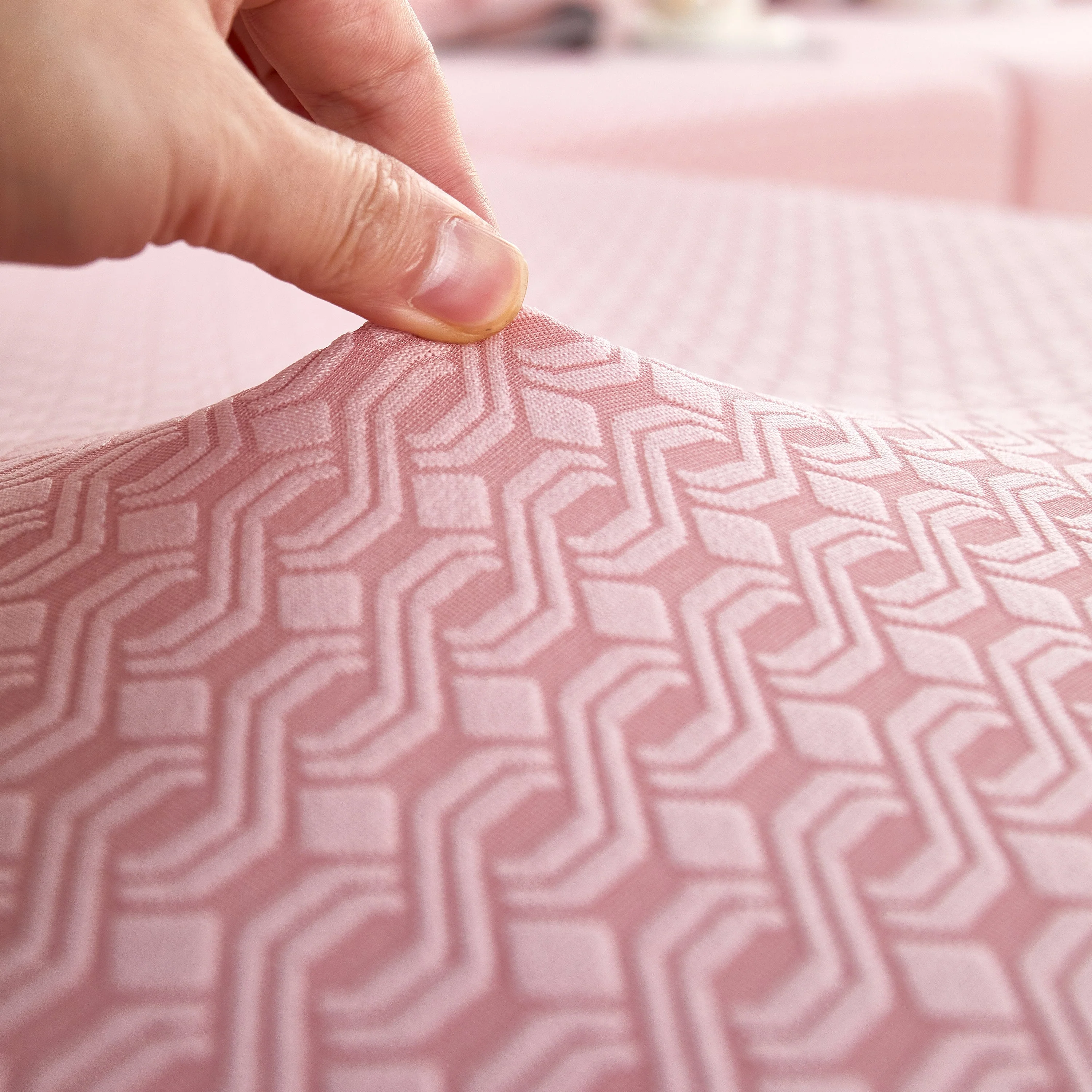 Growth Rings Jacquard Fleece Fabric Stretch Cushion Cover, Non-Slip Furniture Protector for Kids, Couch Cushion Covers - Image 25