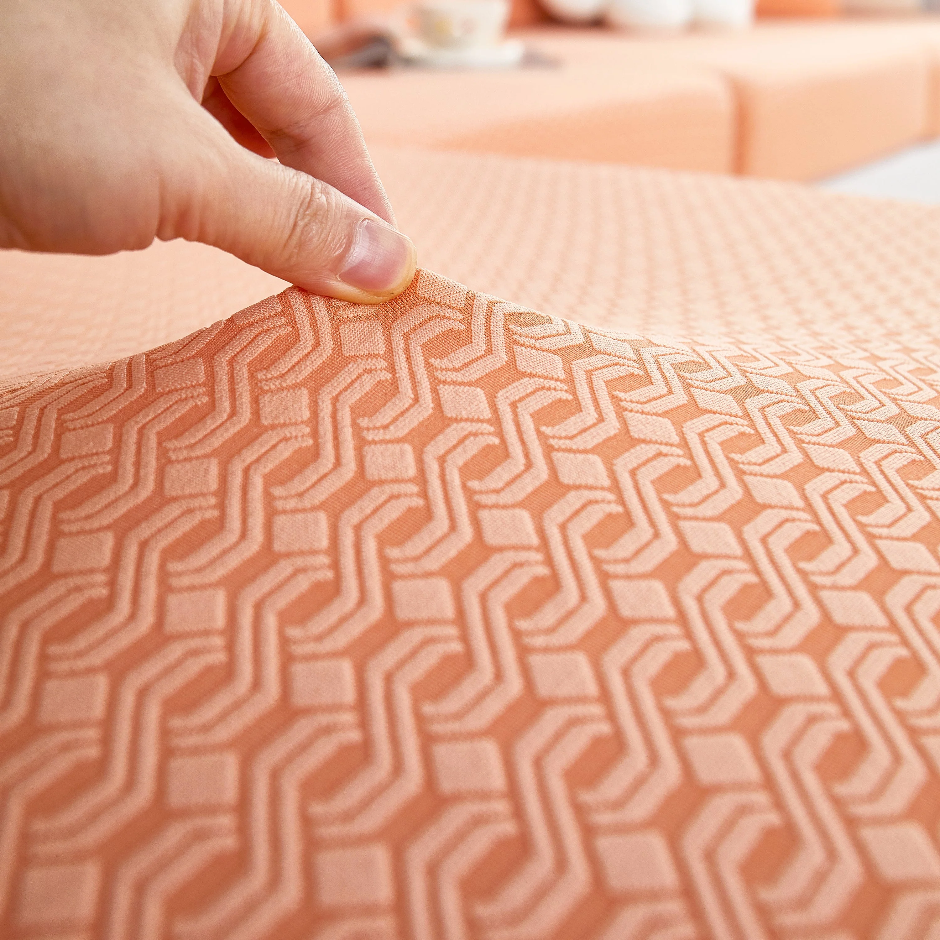Growth Rings Jacquard Fleece Fabric Stretch Cushion Cover, Non-Slip Furniture Protector for Kids, Couch Cushion Covers - Image 34