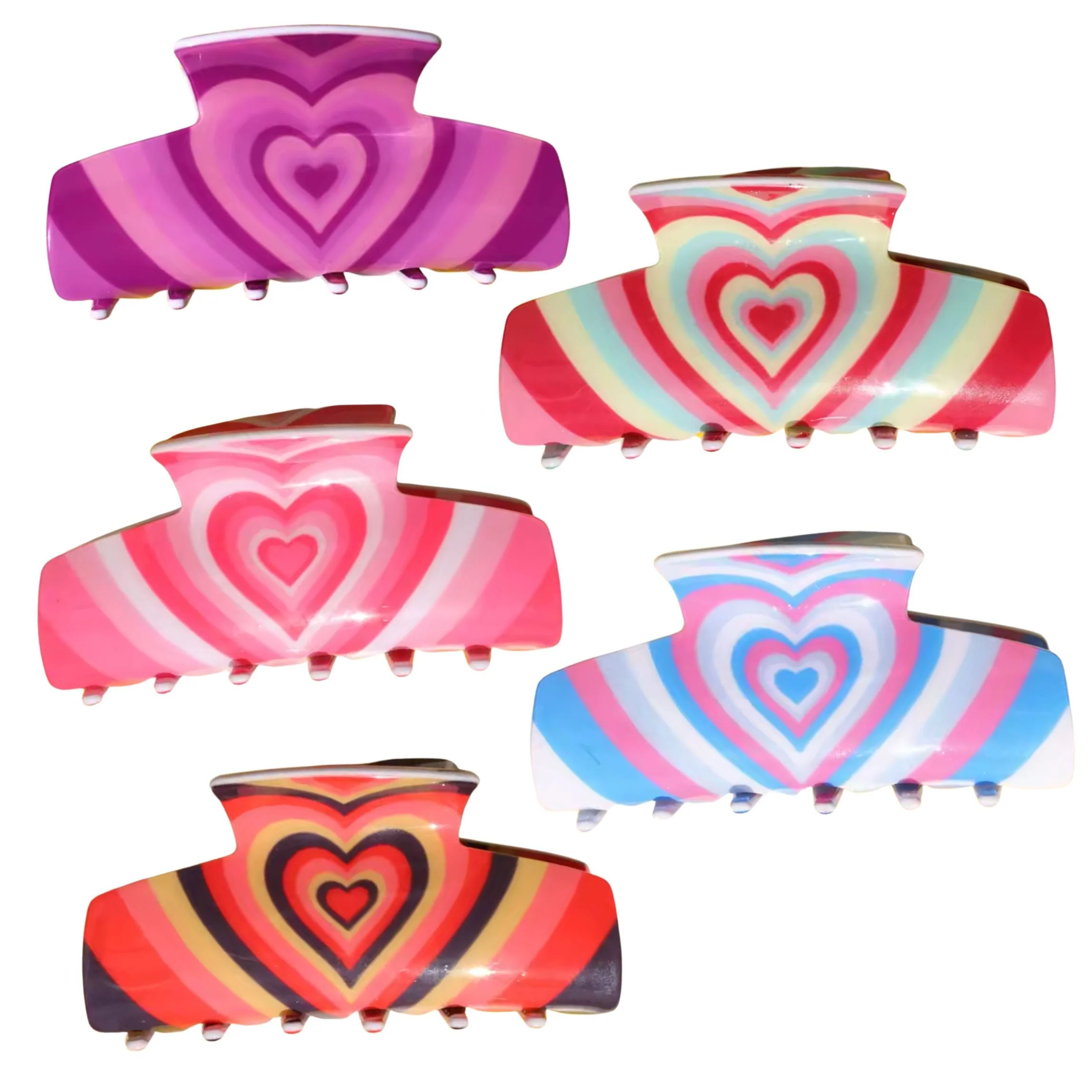 Hair Clip Gift Box | Groovy 70s Hair Claw Clips Set of 5 - Image 2