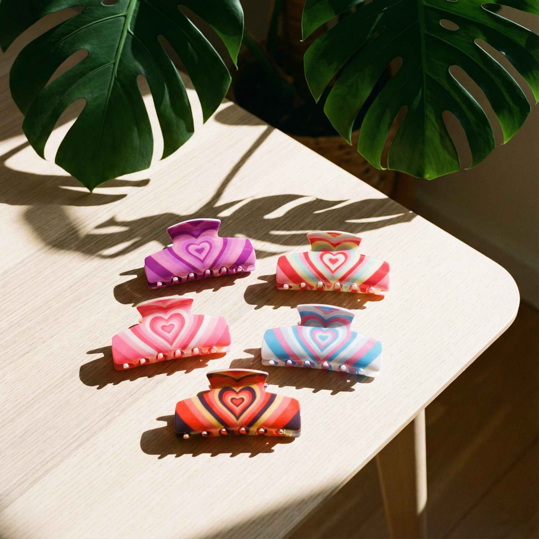 Hair Clip Gift Box | Groovy 70s Hair Claw Clips Set of 5 - Image 7