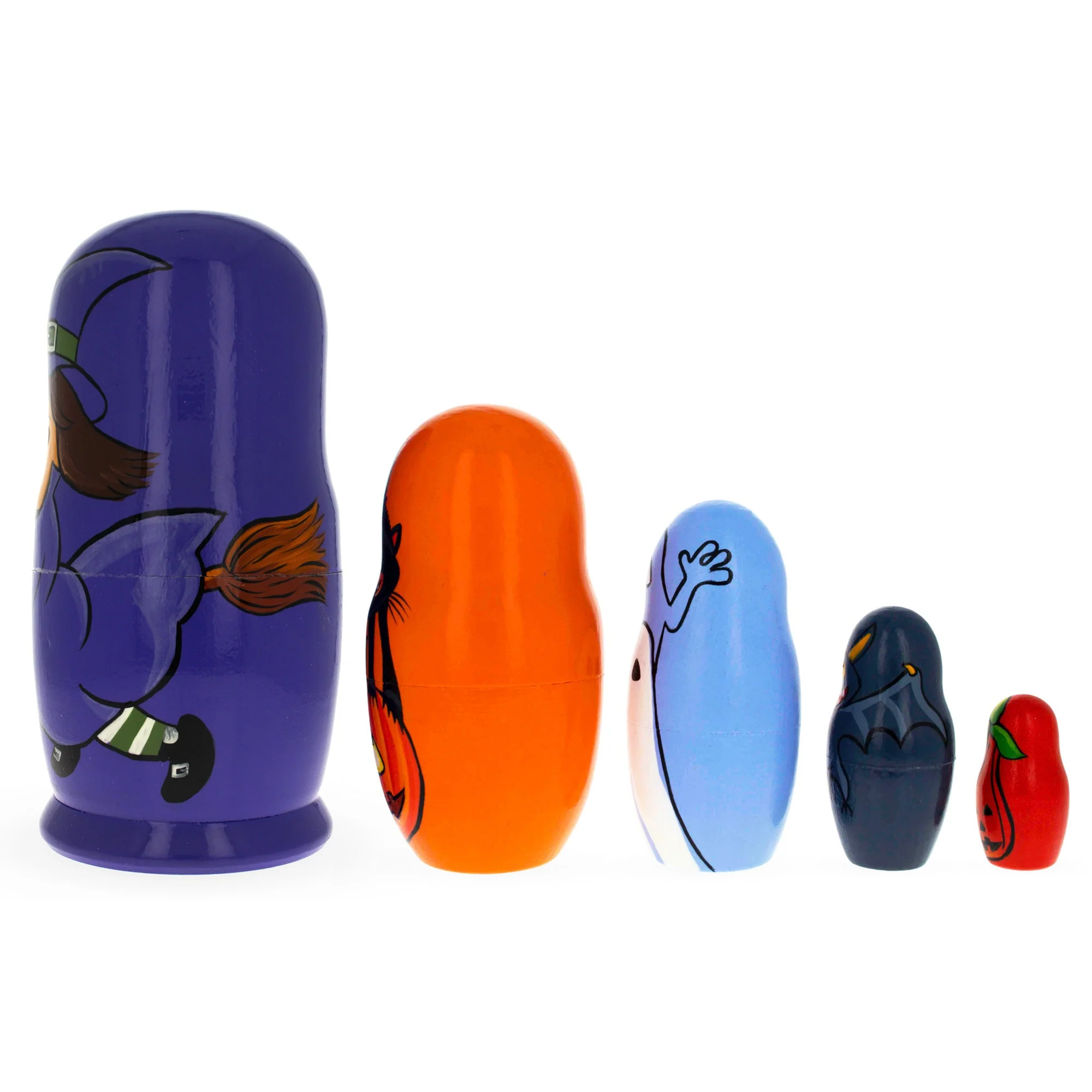 Halloween Girl Wooden Nesting Dolls 5.75 Inches - Image 3