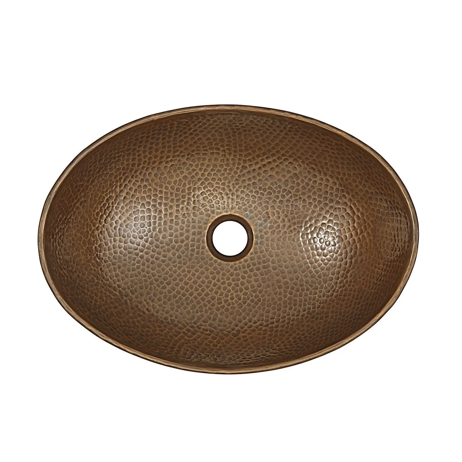 Hammered Copper Bath Vessel Sink Oval 19 x 14 inch - Image 2