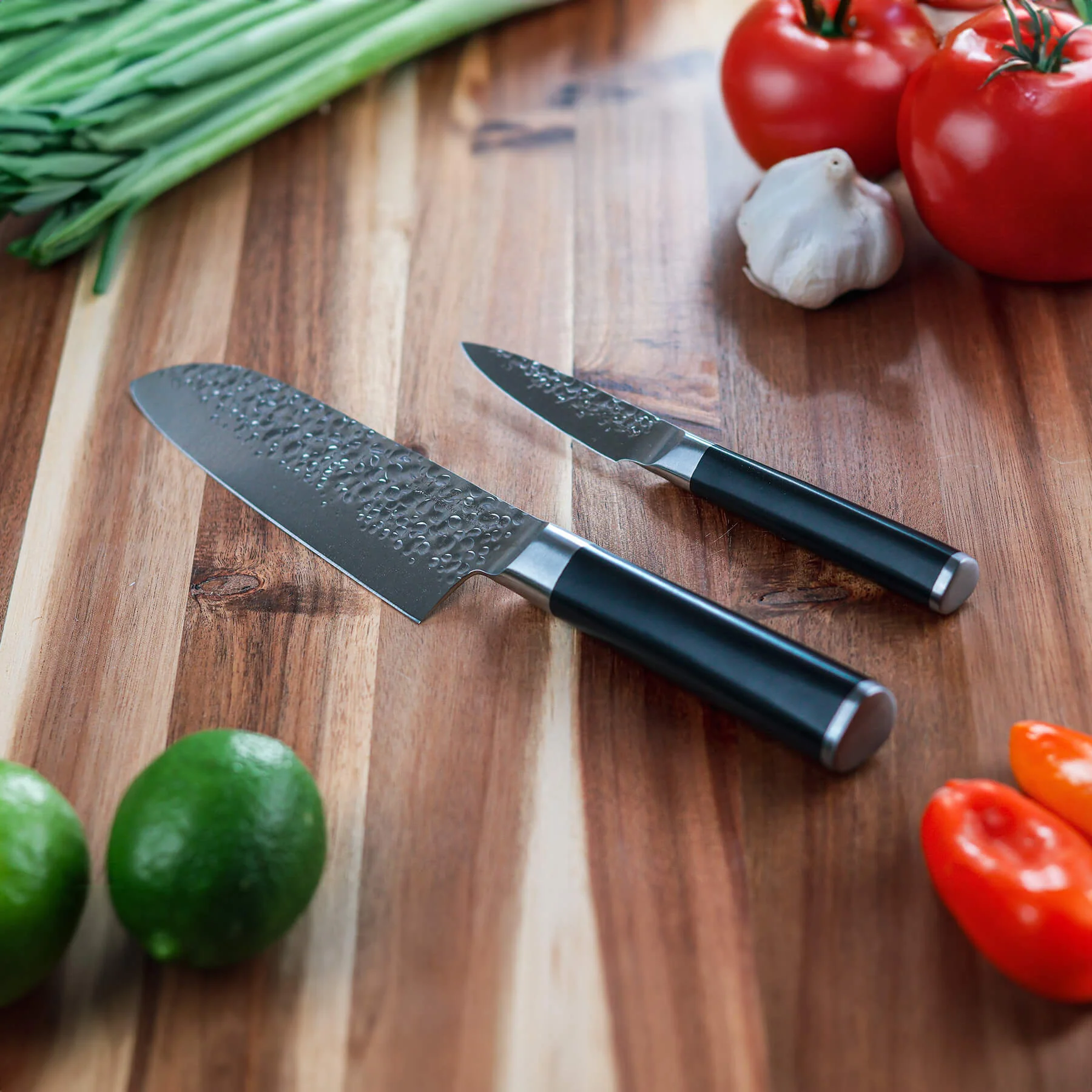 Hammered Santoku Paring Set - Image 2