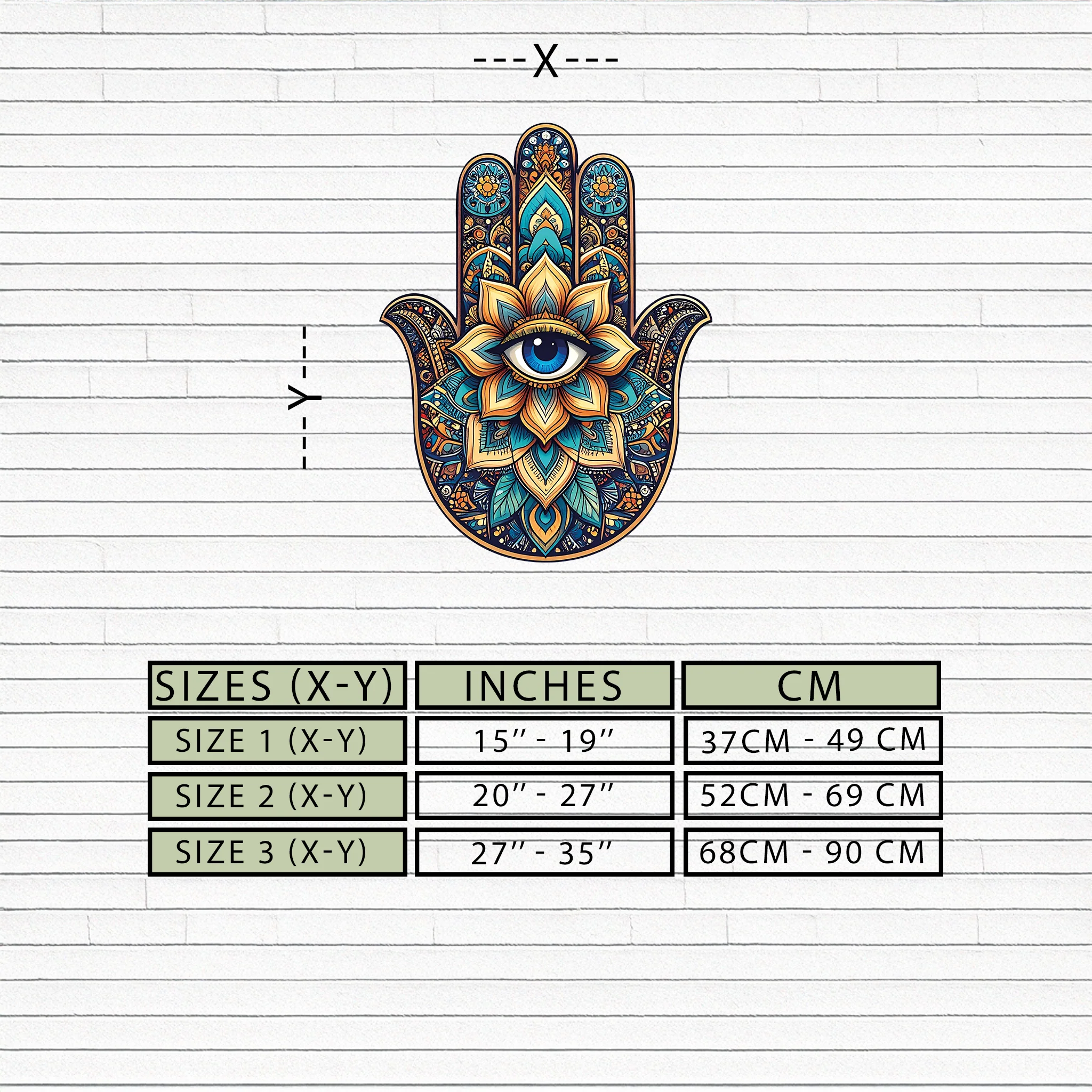 Hamsa Eye Wall Art – Boho Evil Eye Metal Decor-KAFUVM036 - Image 9