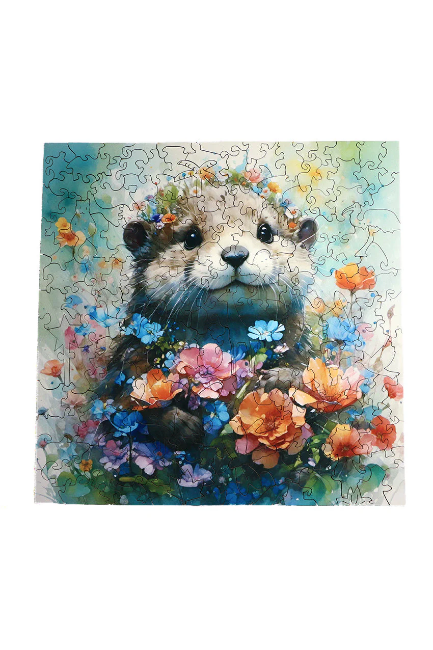Hamster and Flowers - Jigsaw Wooden Puzzle by Wizardi F07N9-9 - Image 4