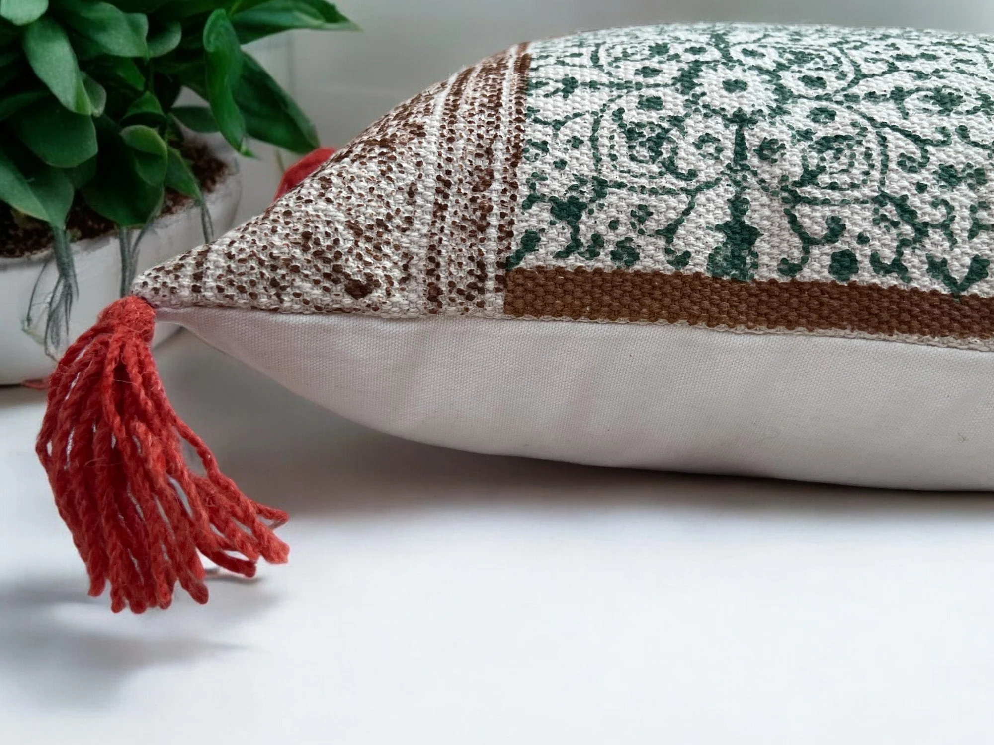 Hand Block Print Rectangular Throw Pillow - Image 4