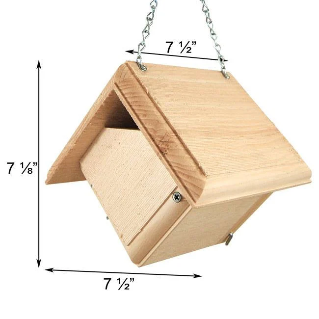 Hand Crafted Pine Wood Hanging Bird House for Carolina Wrens - Made in USA - Image 4