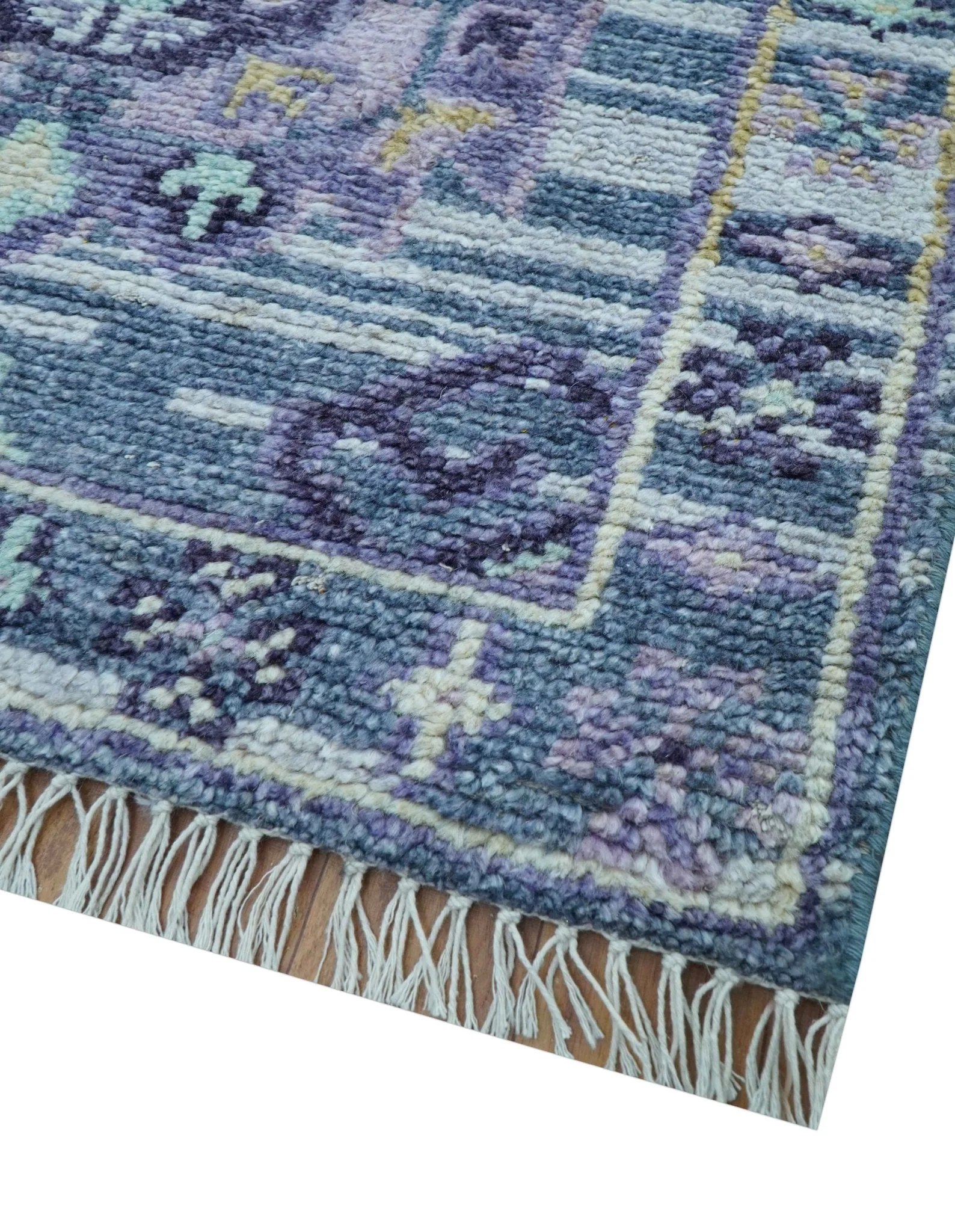 Hand knotted 2.6x8 Gray Traditional Transitional Design Wool Area Rug - Image 3