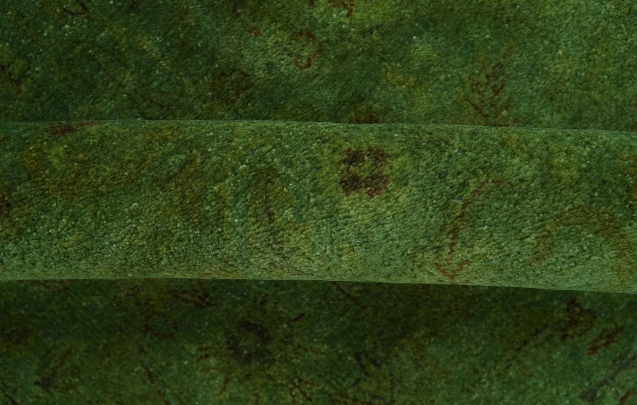 Hand Knotted Green Overdyed Traditional Oushak Design 9x12 Wool Area Rug - Image 6