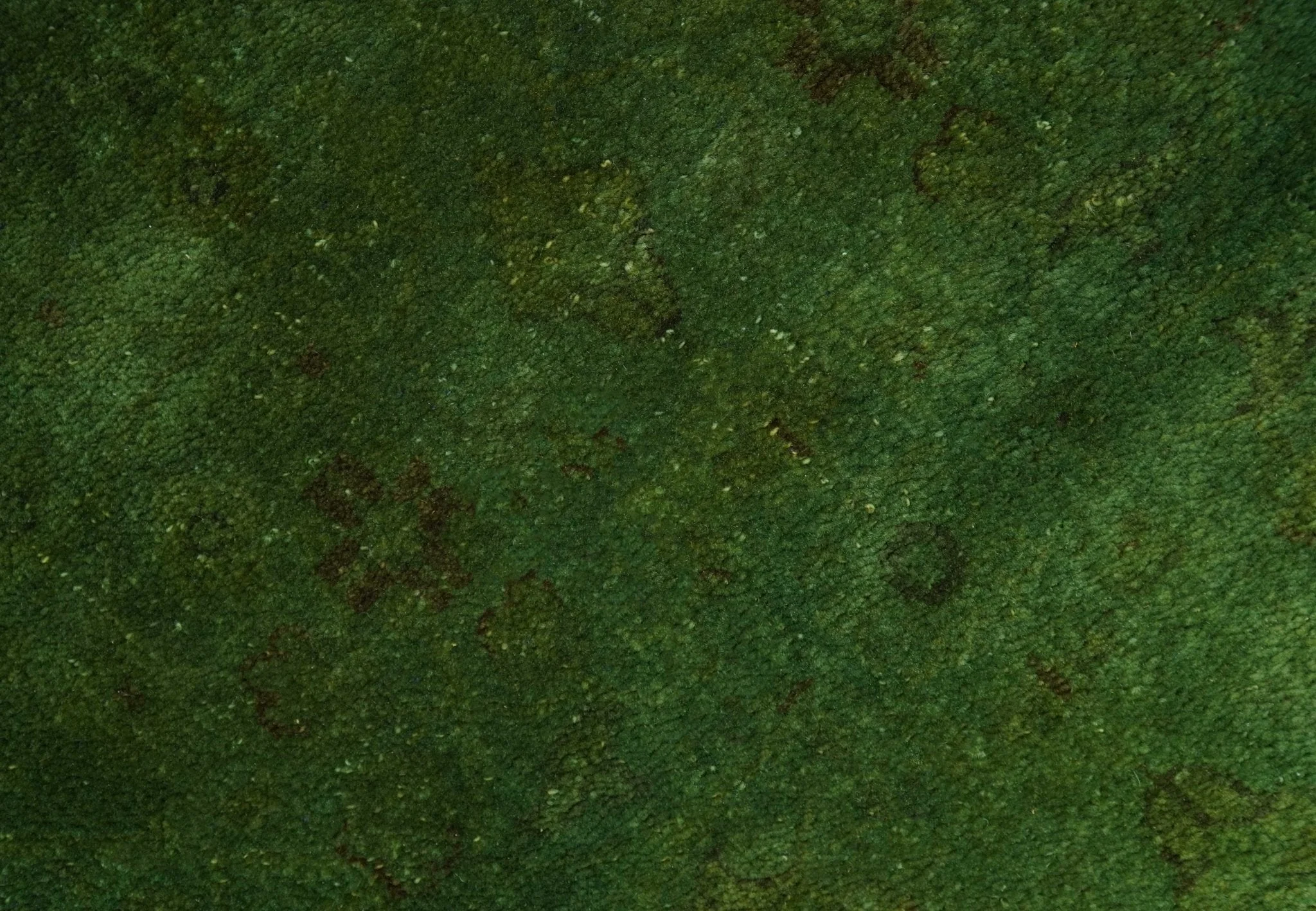 Hand Knotted Green Overdyed Traditional Oushak Design 9x12 Wool Area Rug - Image 7