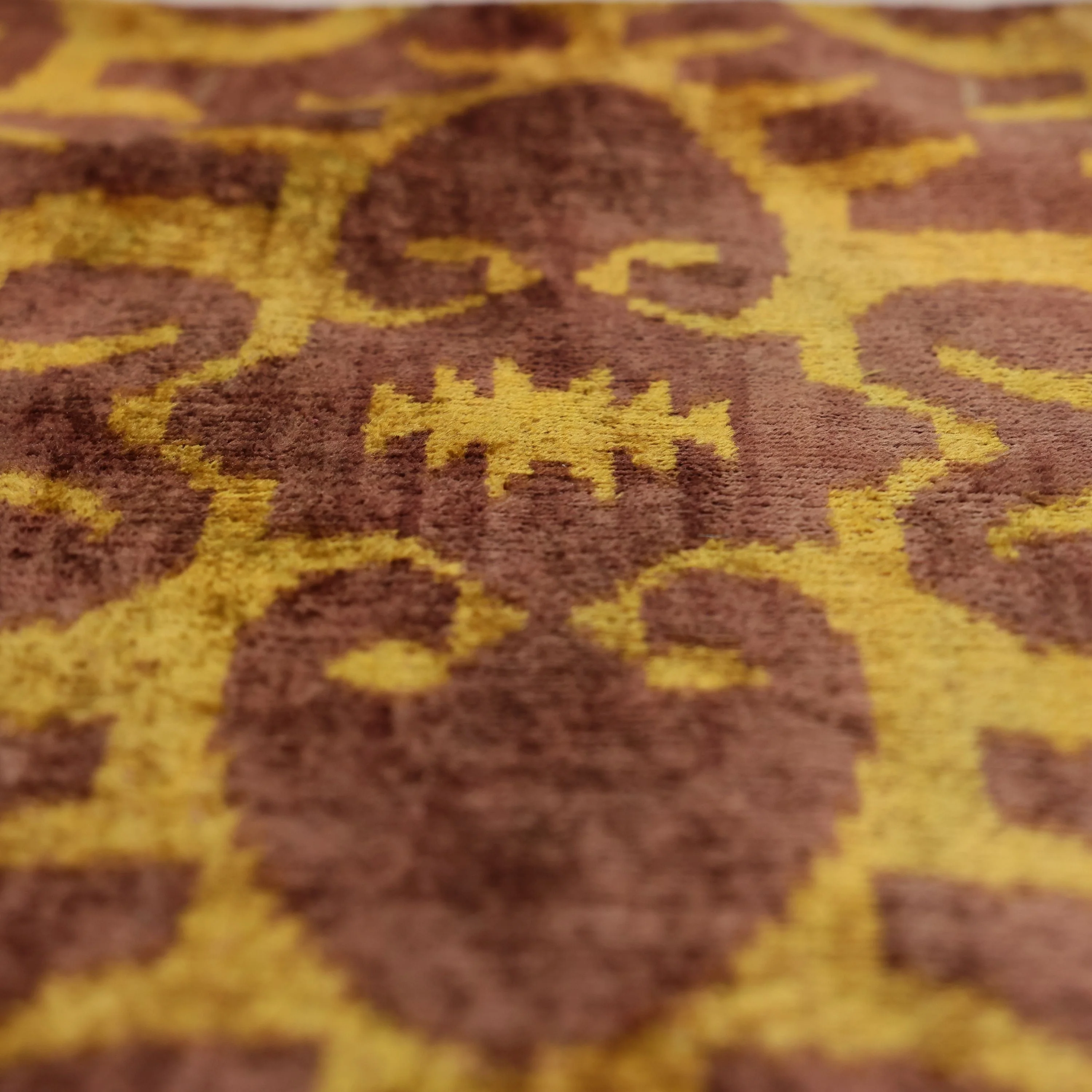 Hand-Knotted Ochre & Mahogany Ikat Lumbar Pillow - 16x24 Organic Dyed - Image 2