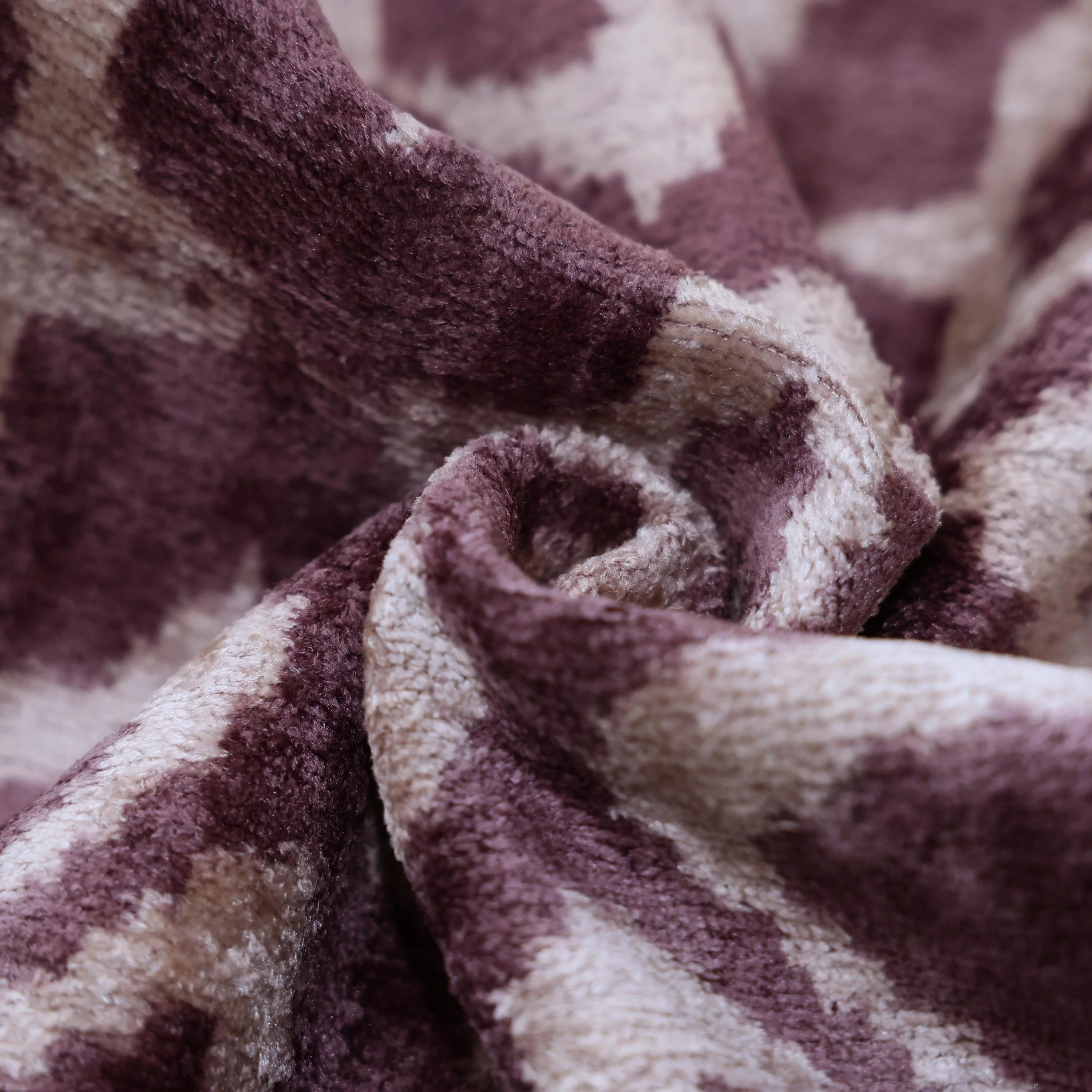 Hand-Knotted Plum Ikat Silk Velvet Pillow - 16x16 Organic Vegetable Dyed - Image 2