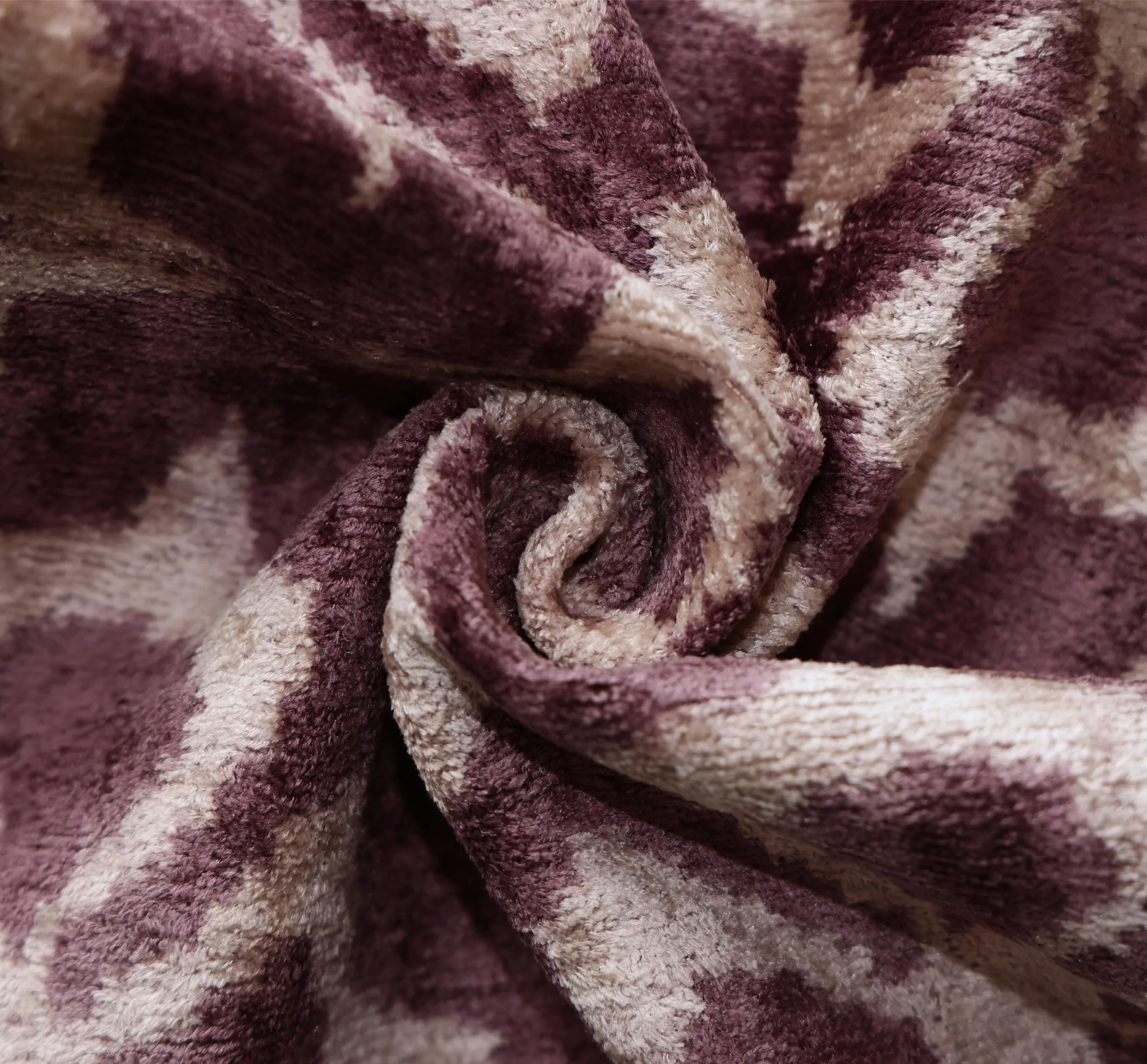 Hand-Knotted Plum Ikat Silk Velvet Pillow - 16x16 Organic Vegetable Dyed - Image 7
