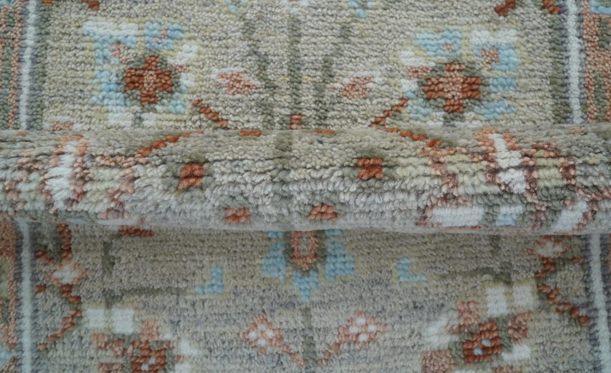 Hand knotted Silver And Rust Traditional Turkish Design 2.6x10 Wool Area Rug - Image 5