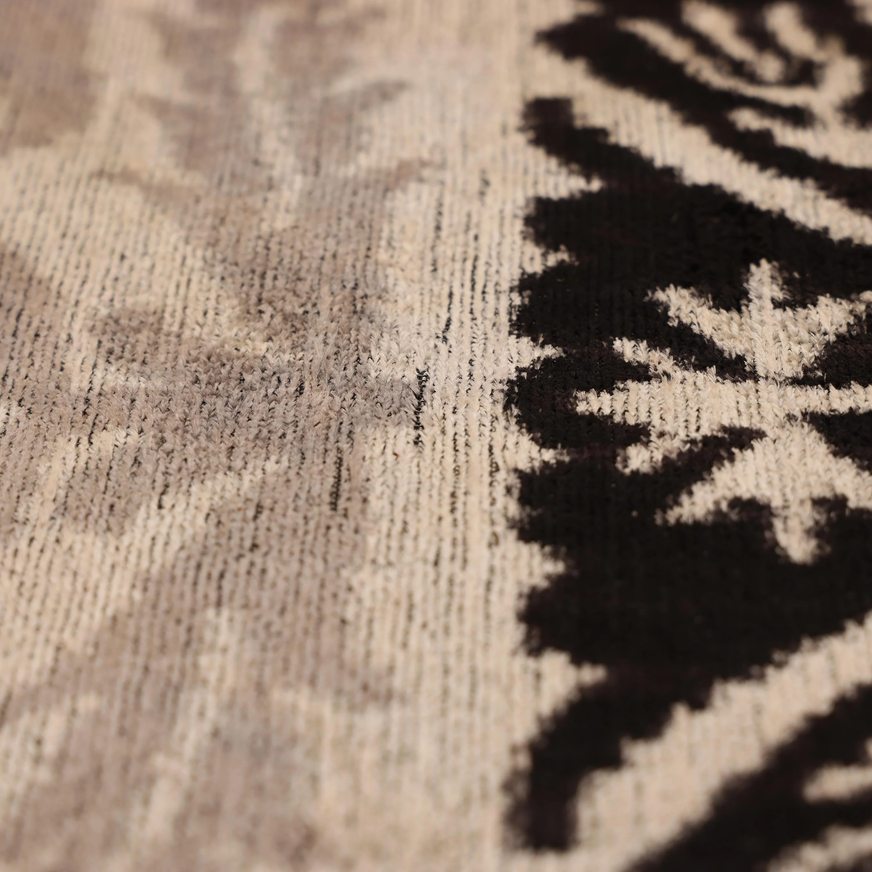 Hand-Knotted Split-Tone Silk Velvet Pillow - 20x20 Black & Silver - Image 2