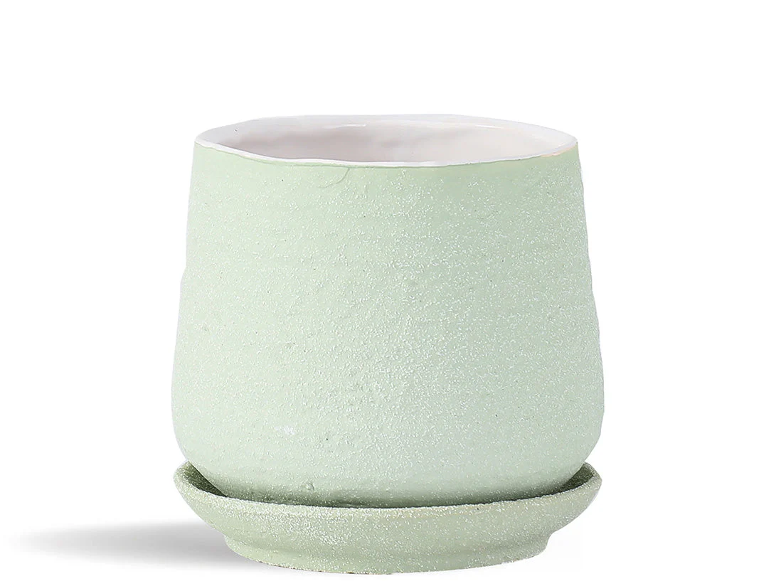 Hand Rolled Pot With Attached Saucer By Plantatorem - Image 7