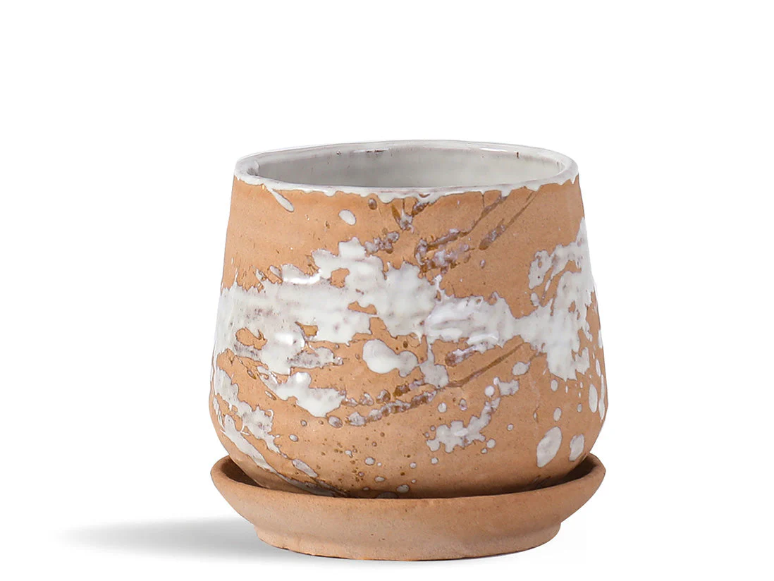Hand Rolled Pot With Attached Saucer By Plantatorem - Image 9