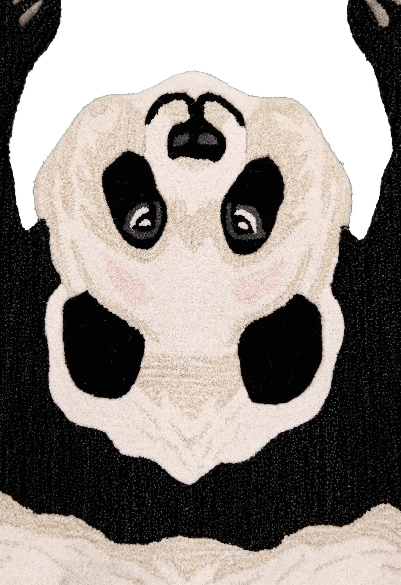 Hand Tufted Black Animal Panda 3x5 Wool Area Rug - Image 3