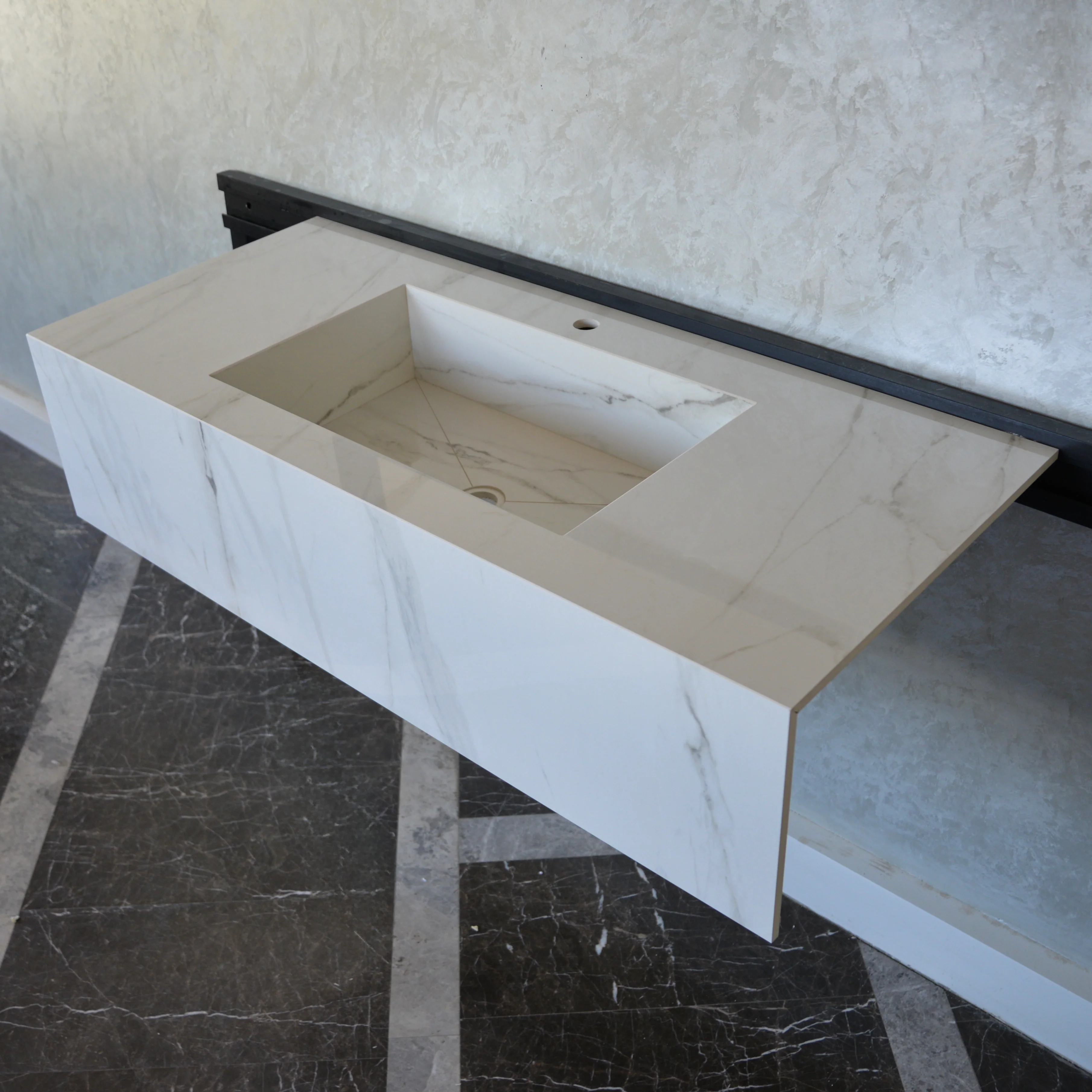 HANDCRAFTED CALACATTA GLORY HIGH ENGINEERED PORCELAIN SINK (ES-070) - Image 2