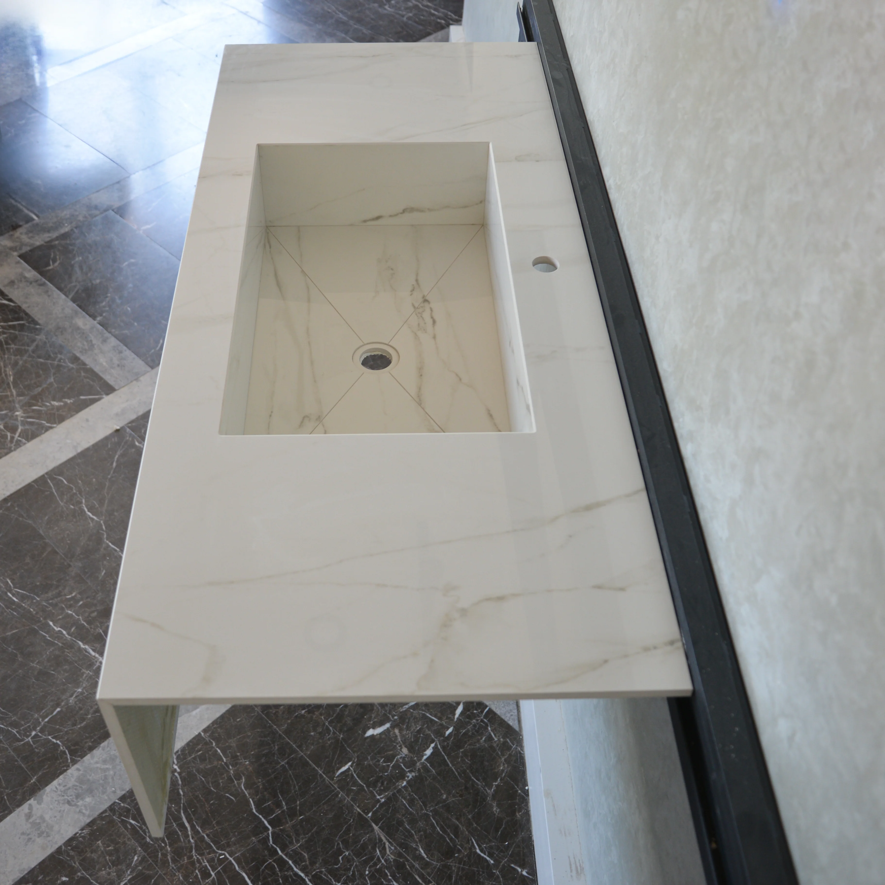 HANDCRAFTED CALACATTA GLORY HIGH ENGINEERED PORCELAIN SINK (ES-070) - Image 6